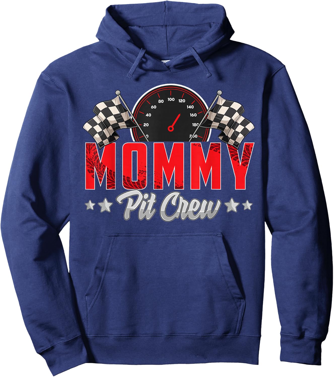 Race Car Birthday Party Racing Family Mommy Pit Crew Small Hoodie - Hoodie | Navy
