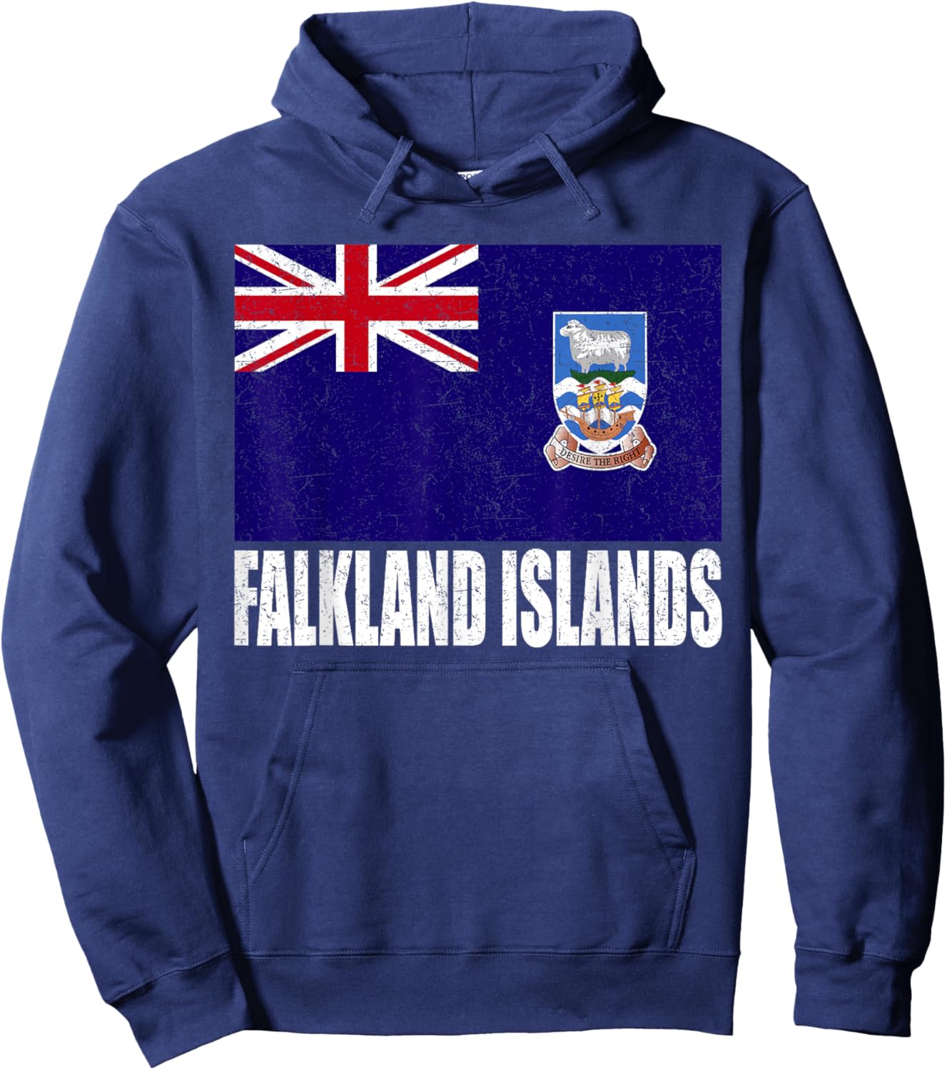 Falklandinseln Flagge Grunge Vintage Souvenir Falkland Hoodie - Hoodie | Navy