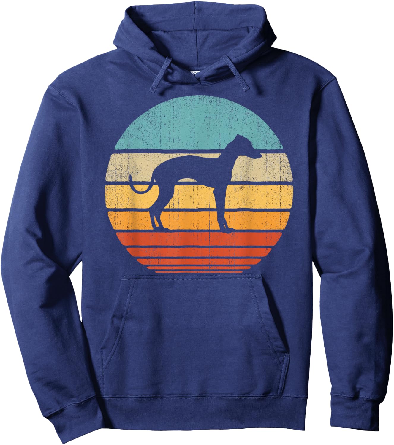 Italian Greyhound Retro Vintage 60s 70s Sunset Dog Lovers Hoodie - Hoodie | Navy