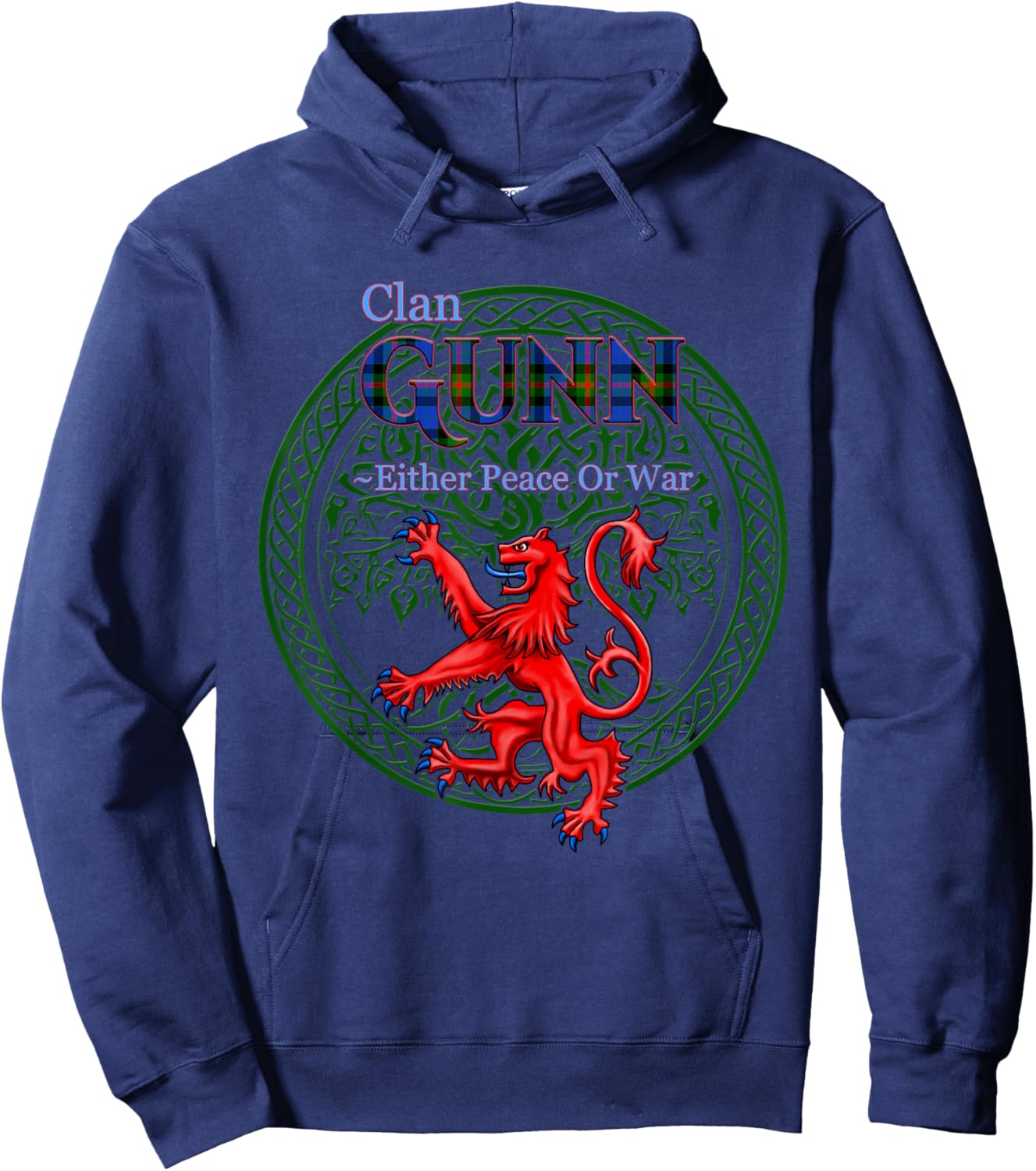 Gunn Scottish Clan Pride Family Motto Hoodie - Hoodie | Navy