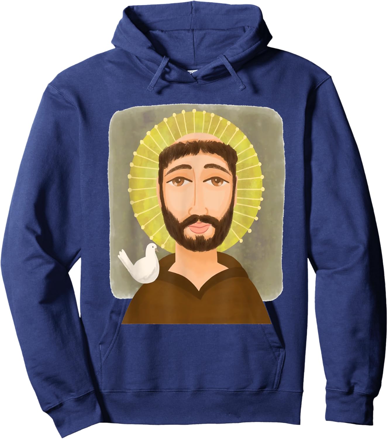St Francis of Assisi Art Patron Saint of Animals Catholic Hoodie - Hoodie | Navy