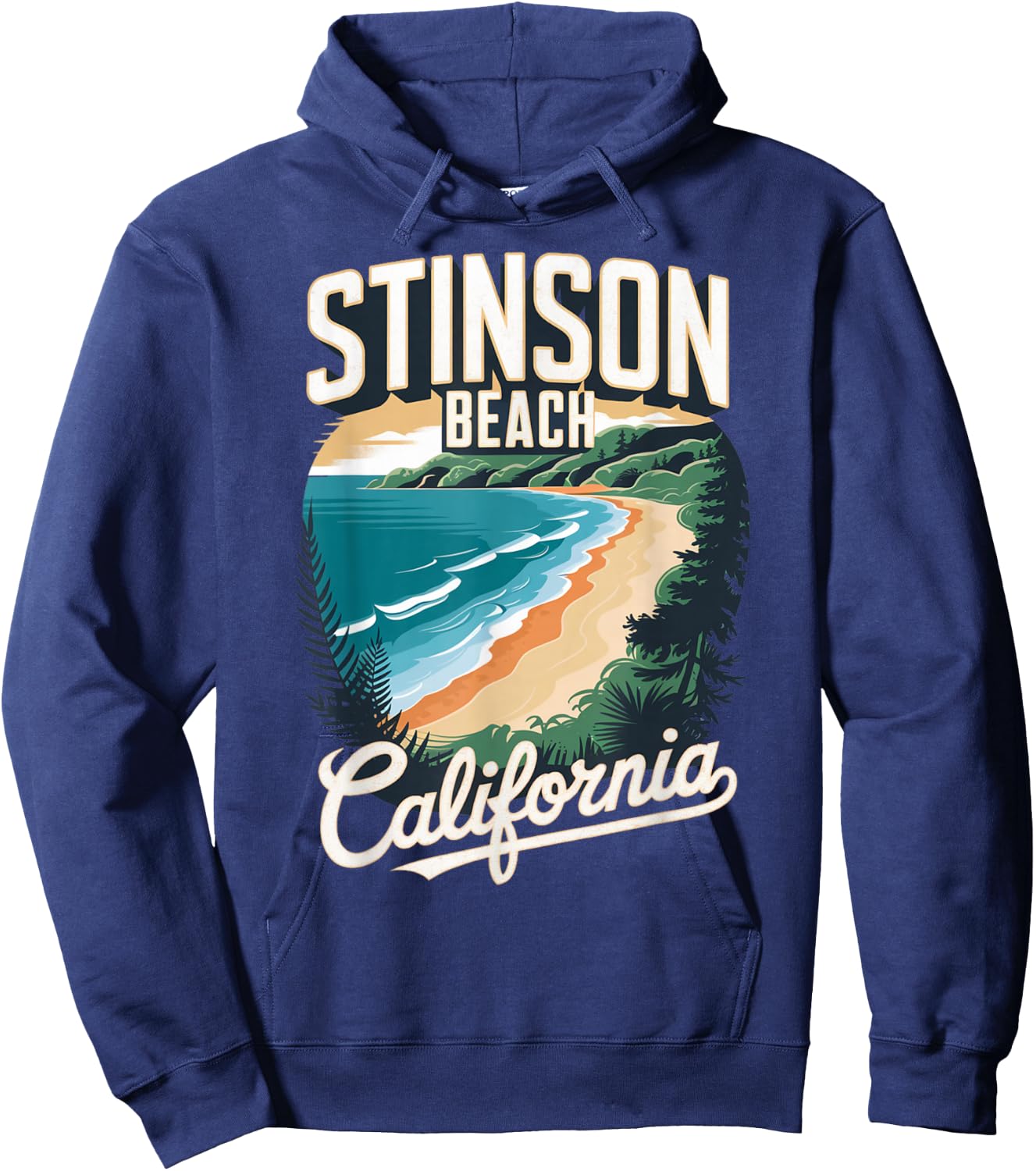 Stinson Beach California Scenic Coastline Hoodie - Hoodie | Navy