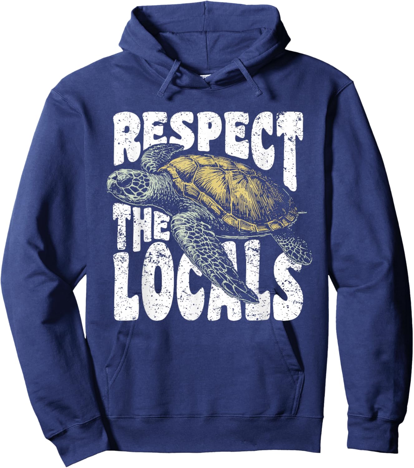 Respect the Locals Sea Turtles Earth Day Conservation Nature Hoodie - Hoodie | Navy