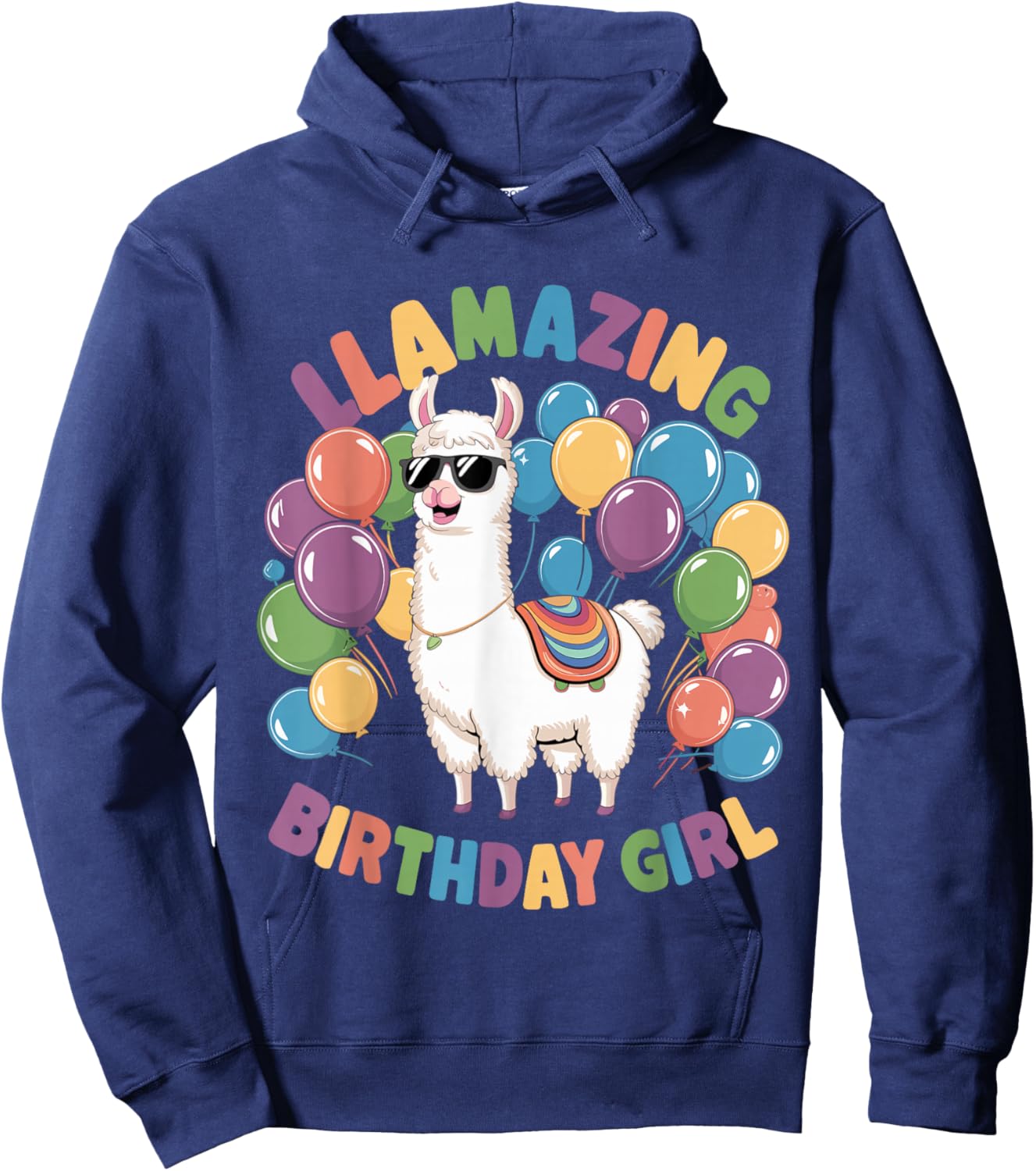 Llama Birthday LLamazing Party Alpaca Balloons Hoodie - Hoodie | Navy