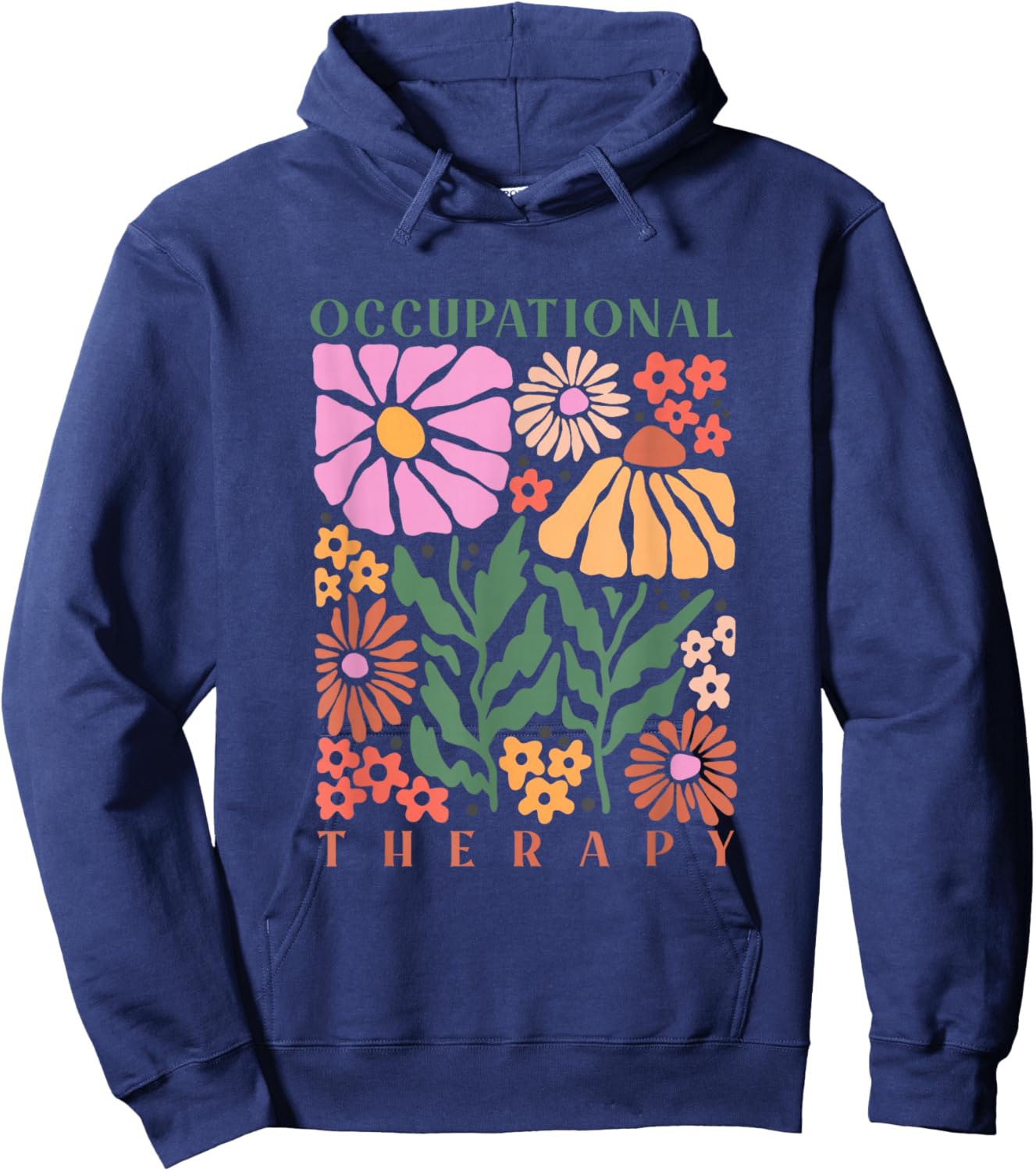 Retro floral Occupational Therapy therapist OT life women Hoodie - Hoodie | Navy