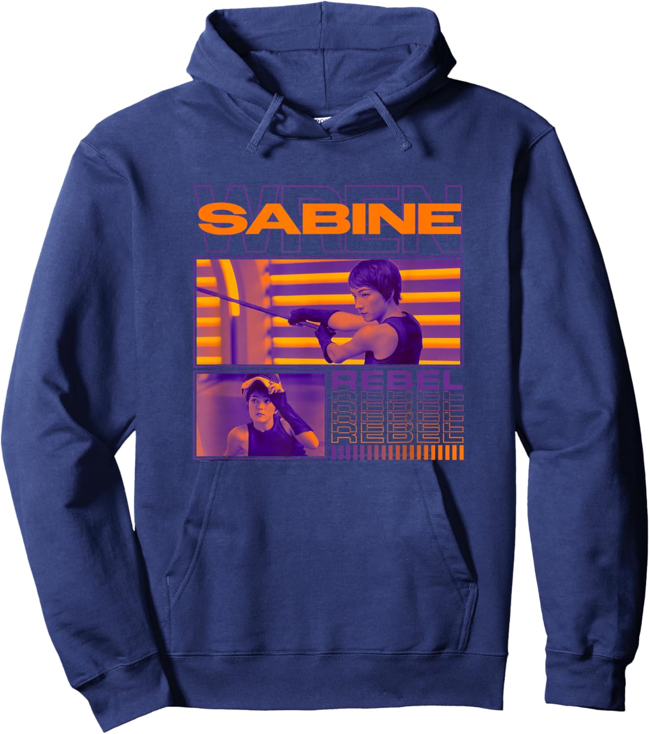 Star Wars: Ahsoka Sabine Wren Retro Rebel Knight Panels Hoodie - Hoodie | Navy