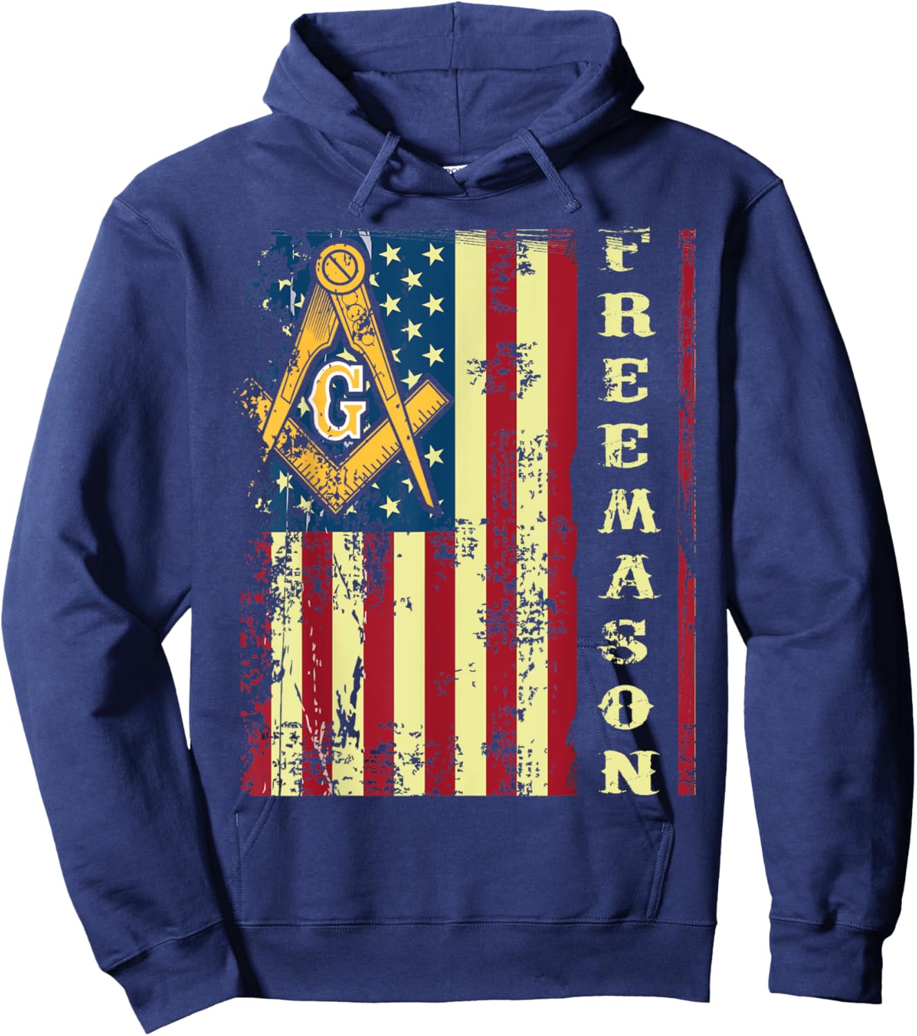 Freemason US Flag 4th of July Independence Parents' Day Hoodie - Hoodie | Navy