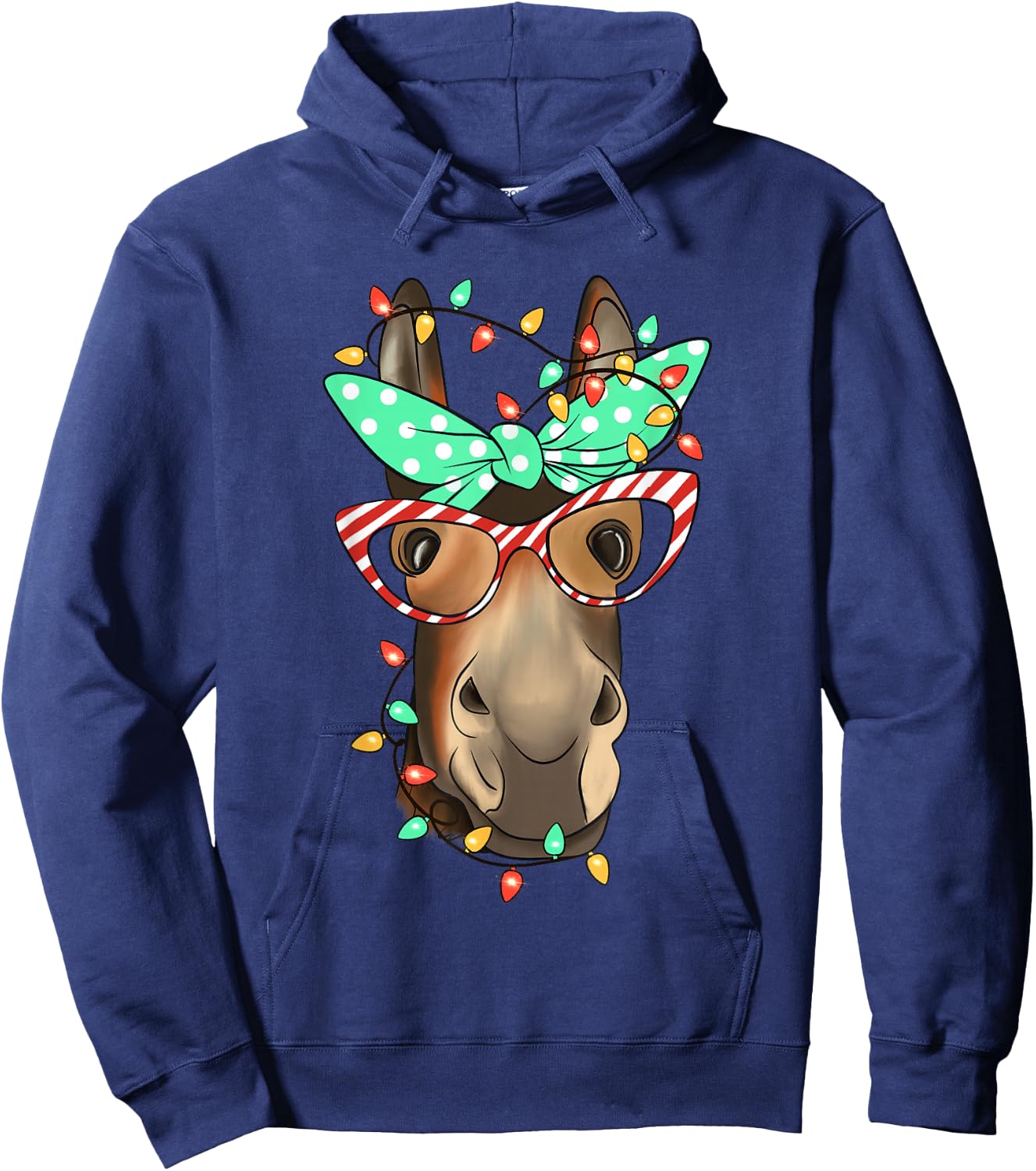 Funny Donkey Farmer Women Girls Family Christmas Hoodie - Hoodie | Navy