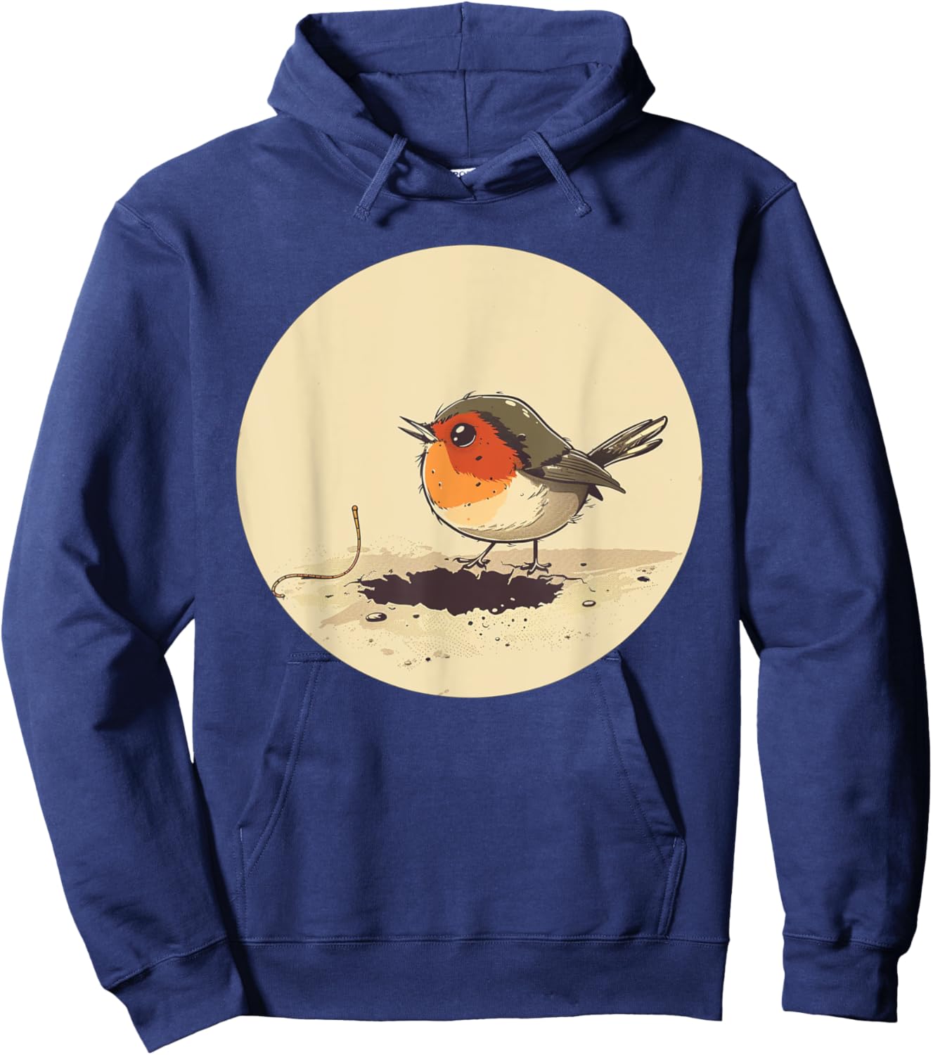 Early Bird with Worm Outfit for Robin and Birds Lovers Hoodie - Hoodie | Navy