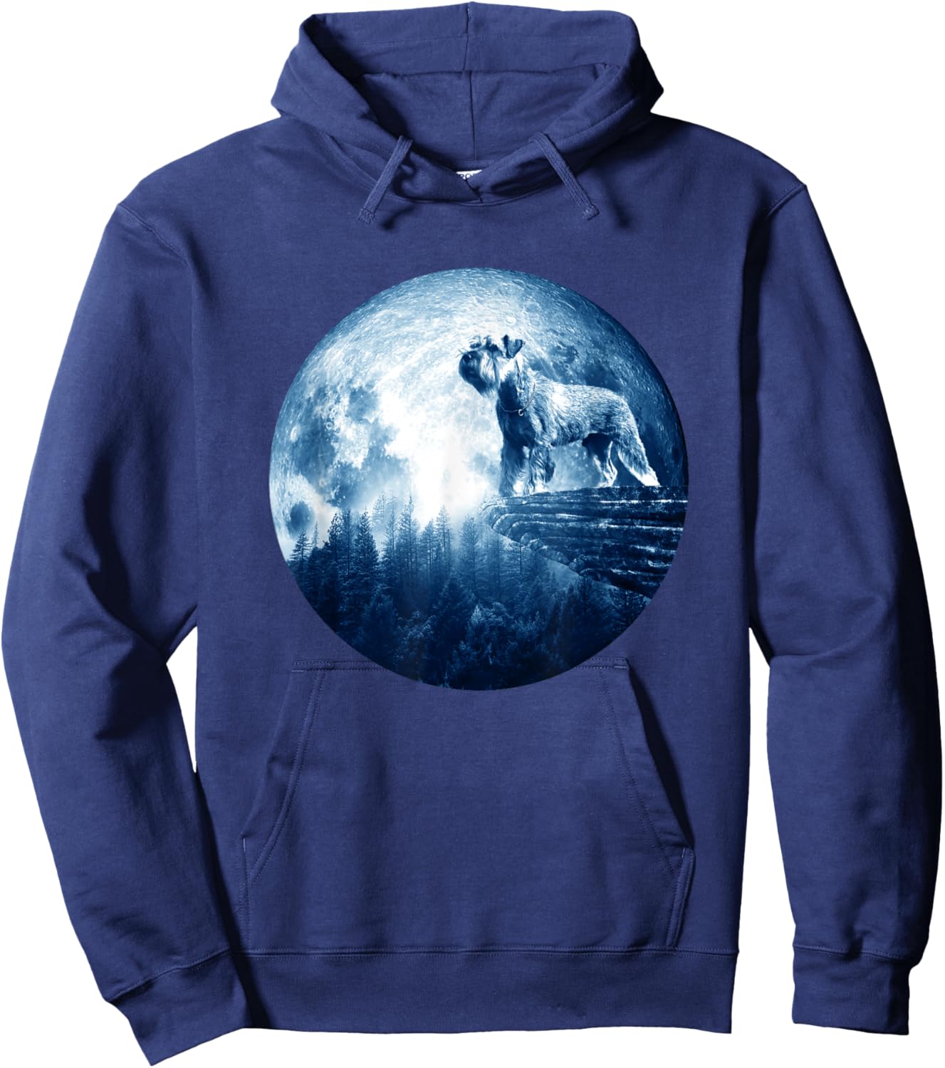 Standard Schnauzer Dog Moon Dog Mom Dad Women Men Dog Lovers Hoodie - Hoodie | Navy