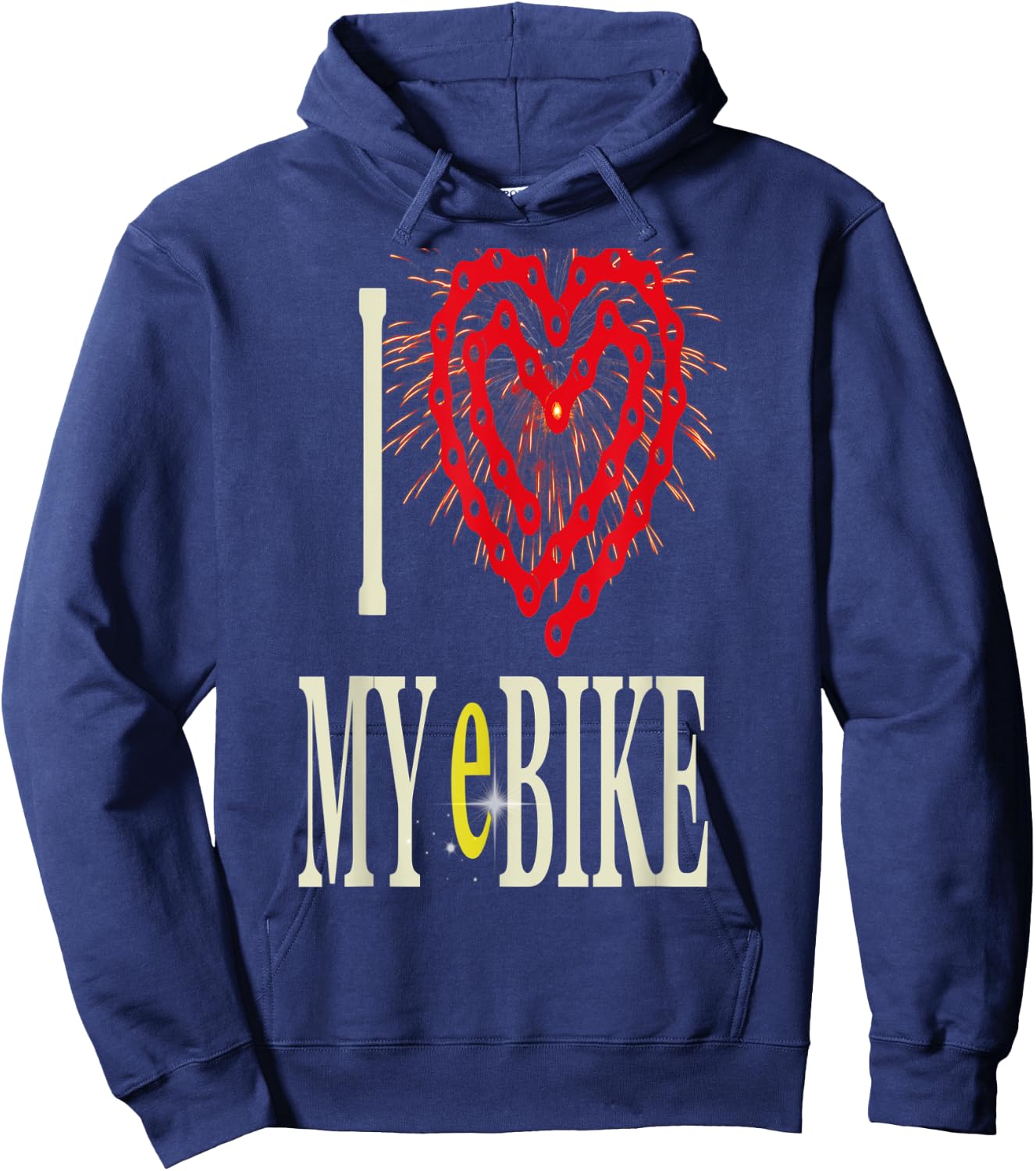 I love my ebike novelty Gift electric bike rider Hoodie - Hoodie | Navy