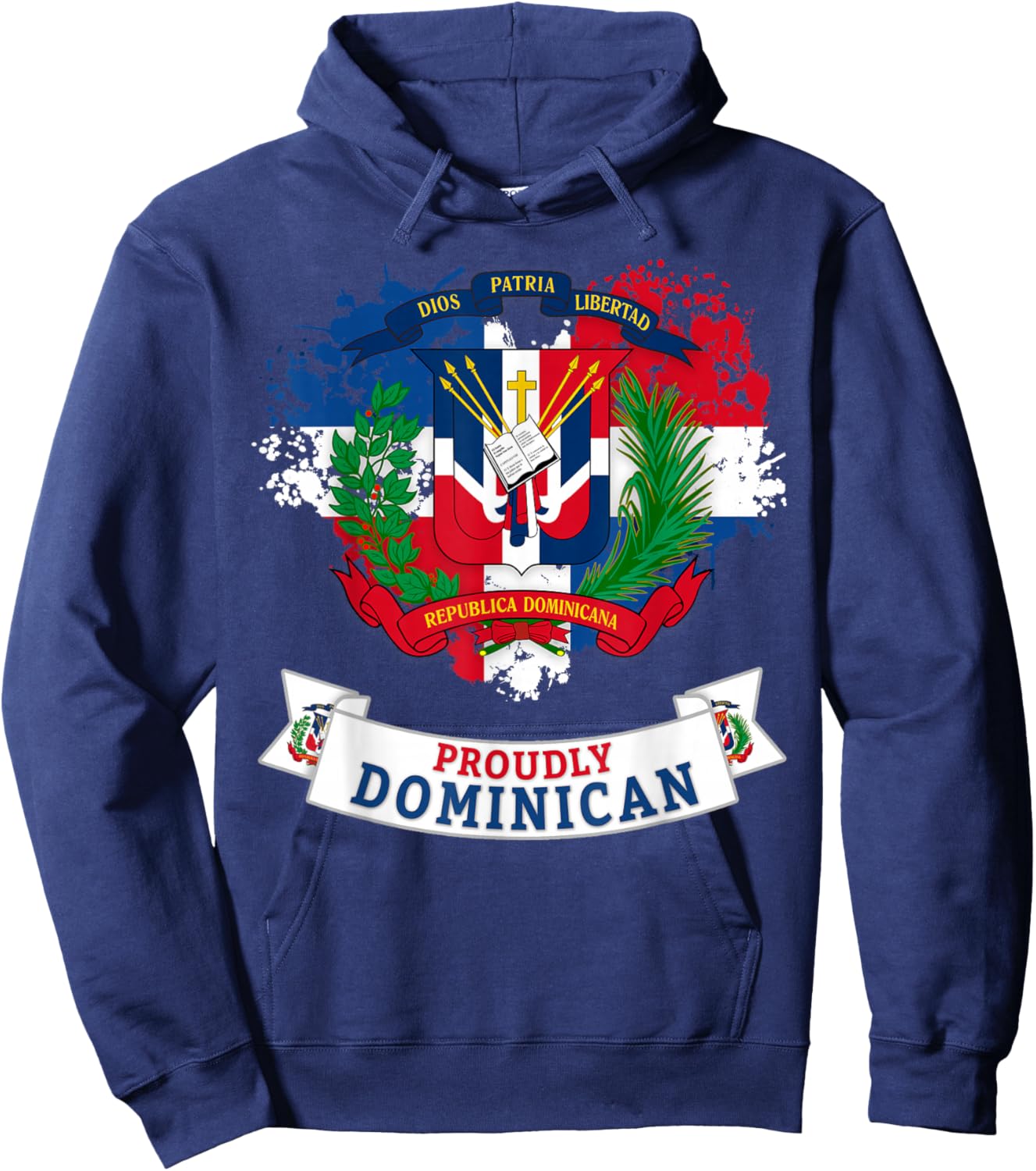 Coat of Arms Republica Dominicana For Kids & Dominican Flag Hoodie - Hoodie | Navy