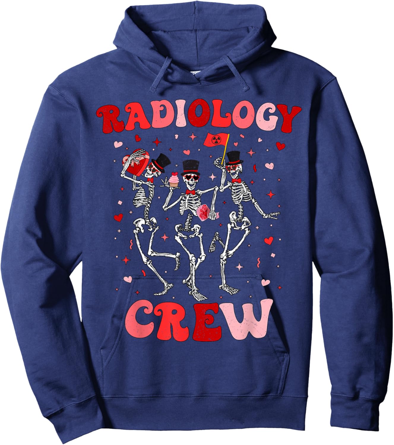 Dancing Skeleton Radiology Crew Valentines RAD Tech Hoodie - Hoodie | Navy