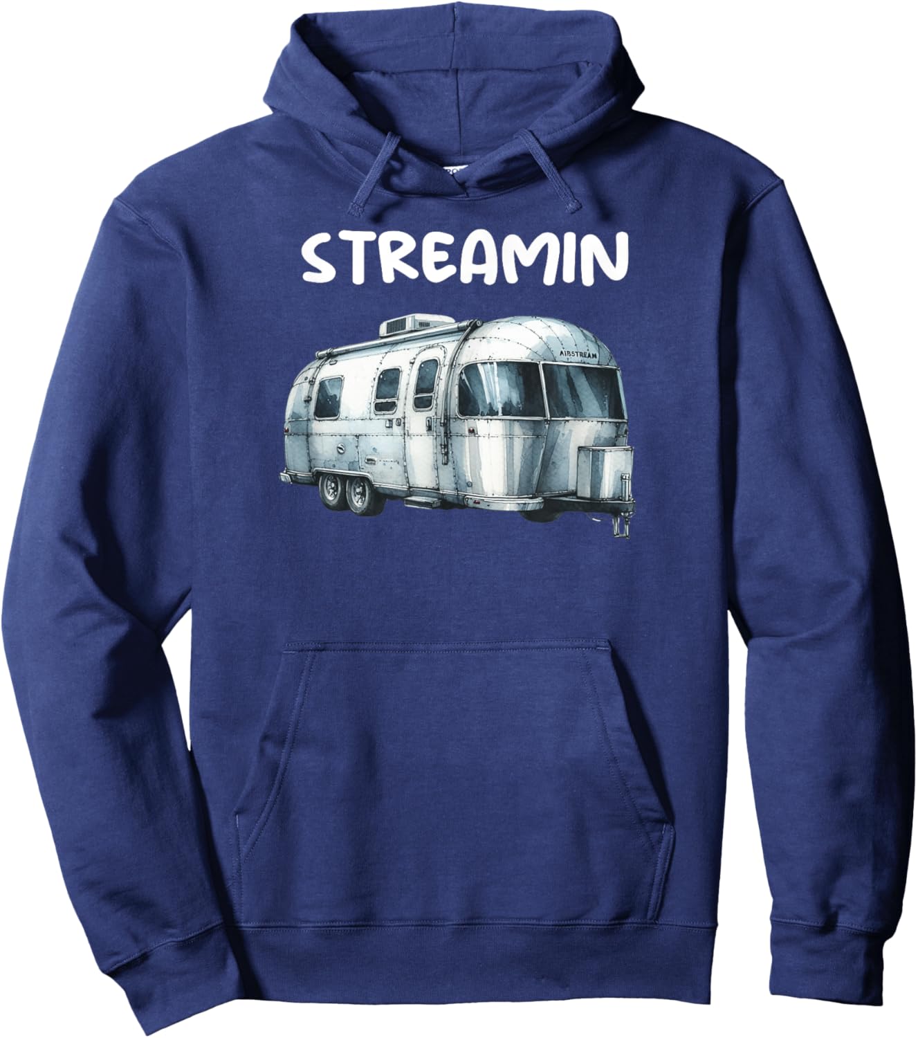 Great Retro Vintage Airstream Funny Camping Hoodie - Hoodie | Navy