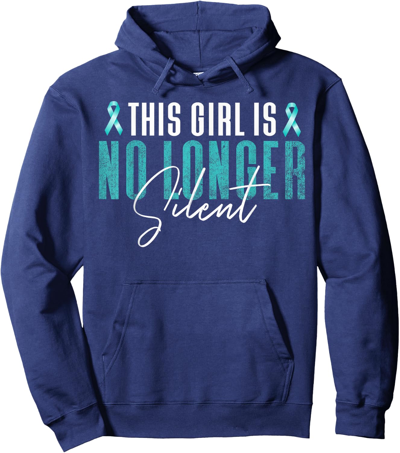 No Longer Silent Sexual Harassment Assault Awareness graphic Hoodie - Hoodie | Navy