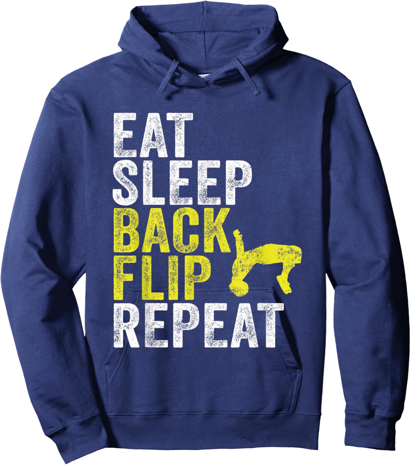 Eat Sleep Backflip Repeat Parkour Acrobatics Gymnastics Hoodie - Hoodie | Navy