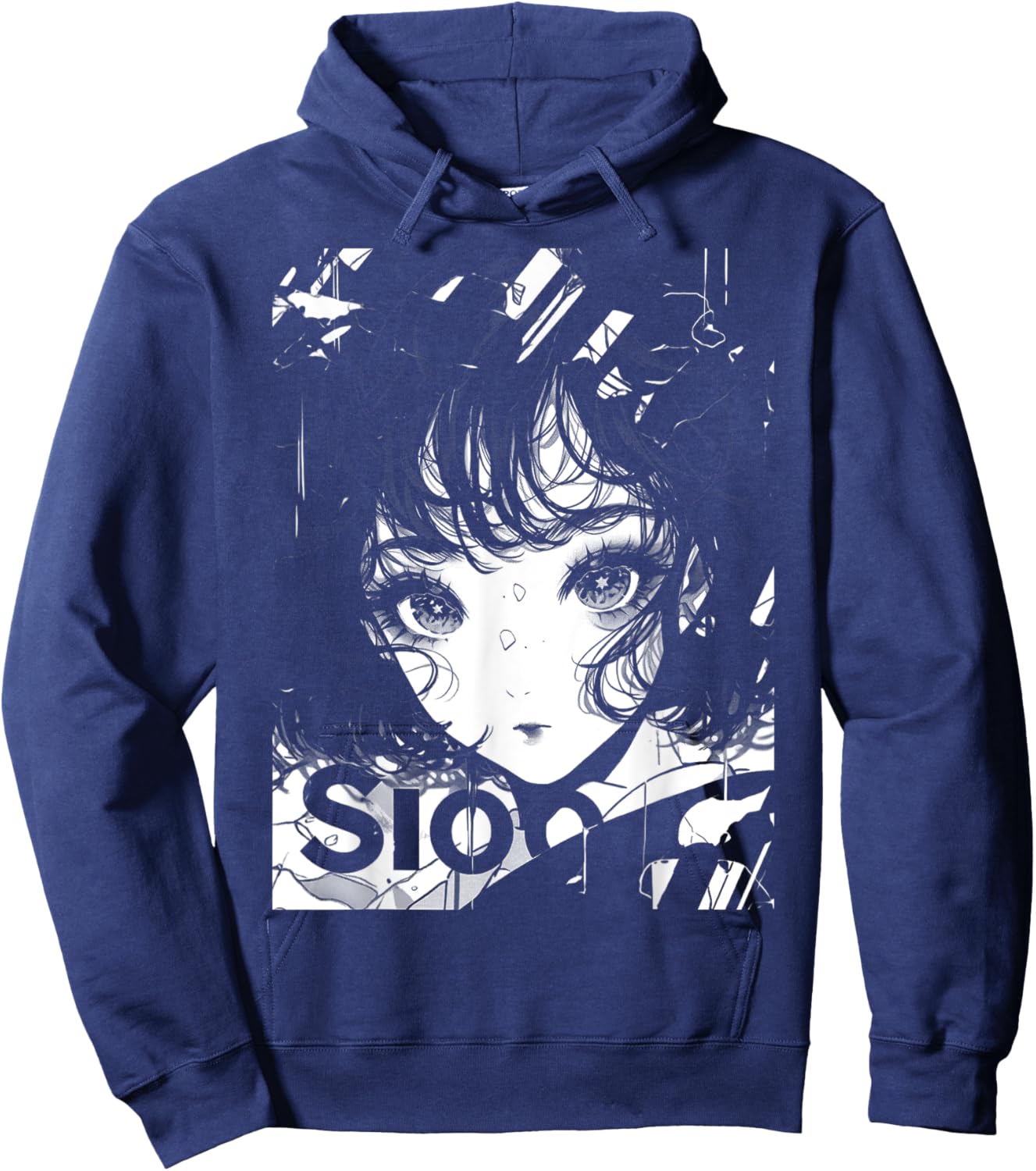 80s 90s Anime Manga Girl | Kawaii Shojo Streetwear Harajuku Hoodie - Hoodie | Navy