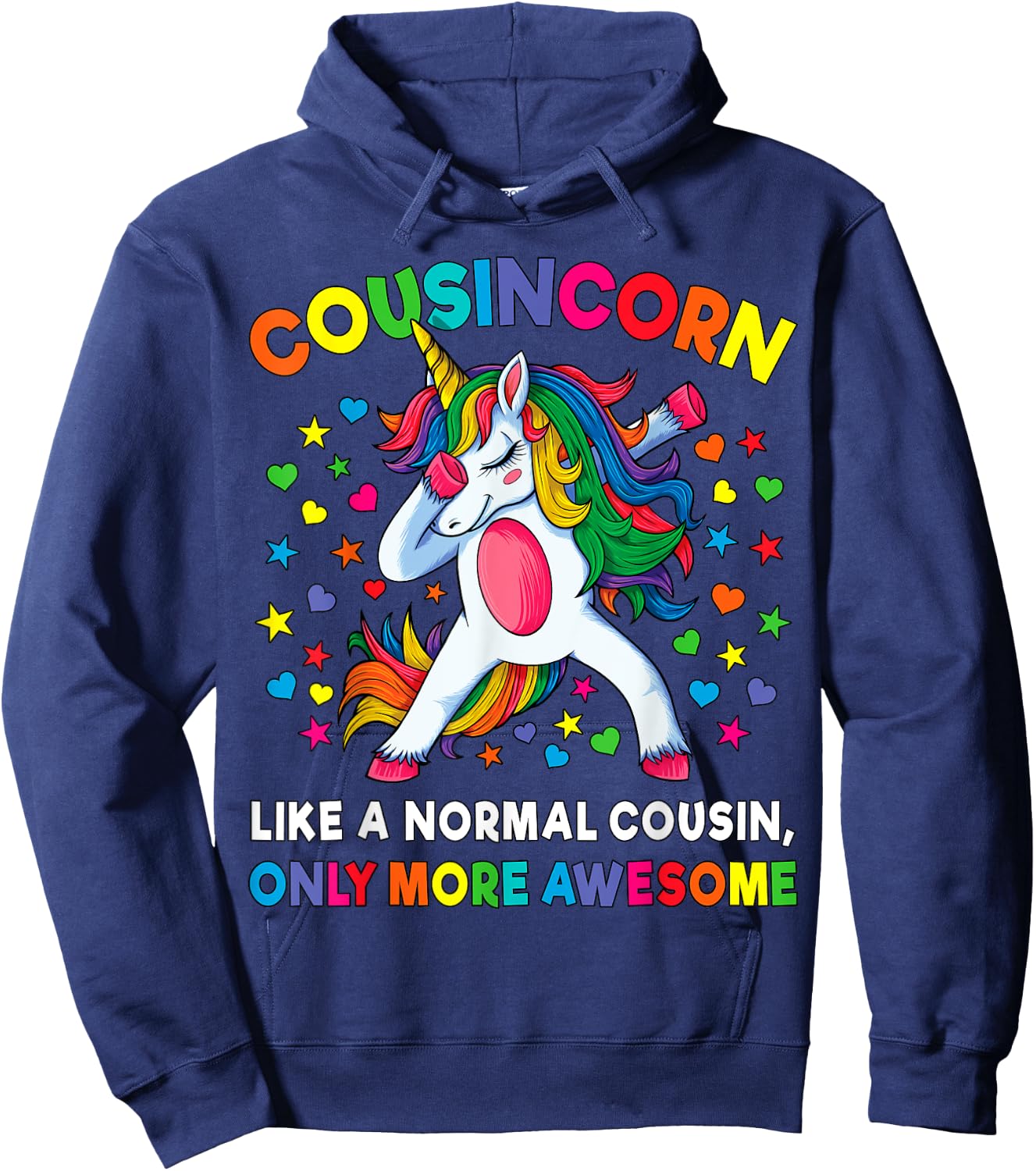 Cousincorn Like A Cousin Only Awesome Dabbing Unicorn Hoodie - Hoodie | Navy