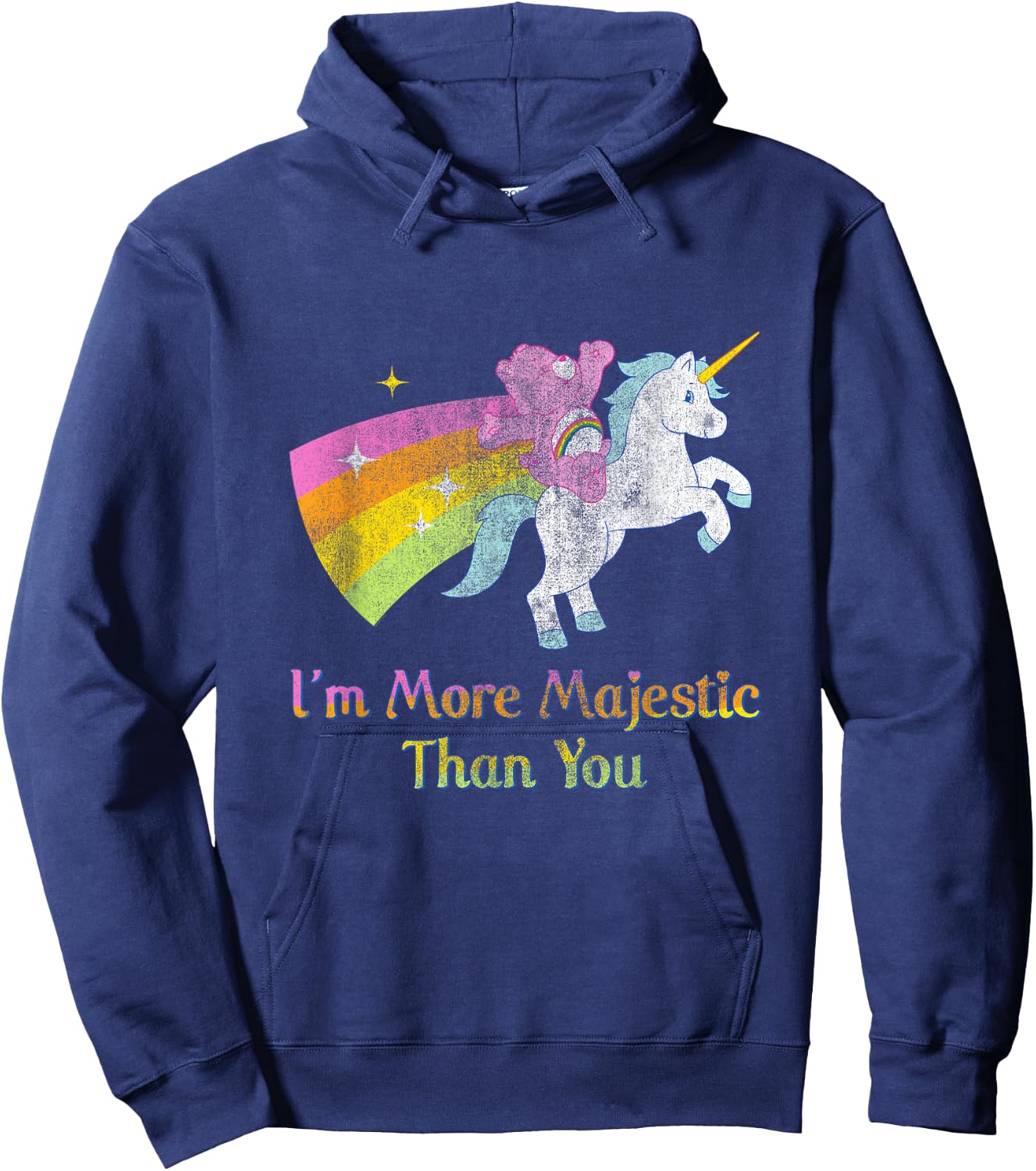 Care Bears More Majestic Than You Rainbow Unicorn Cartoon Hoodie - Hoodie | Navy