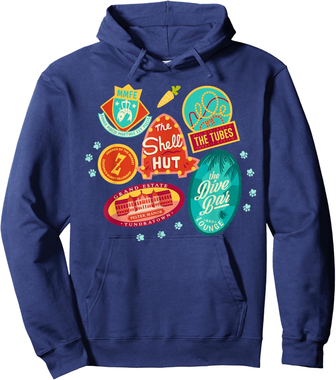 Disney Zootopia 2 Nick & Judy's City Tour Locations Hoodie - Hoodie | Navy