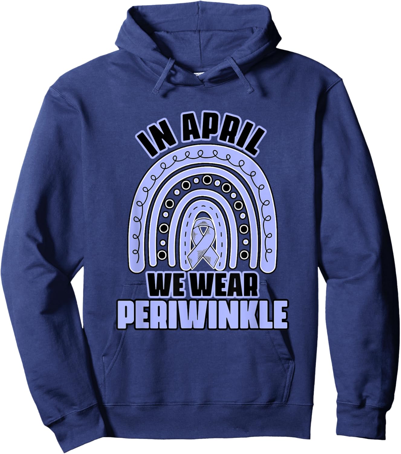 Wear Periwinkle Esophagus Cancer Esophageal Cancer Awareness Hoodie - Hoodie | Navy
