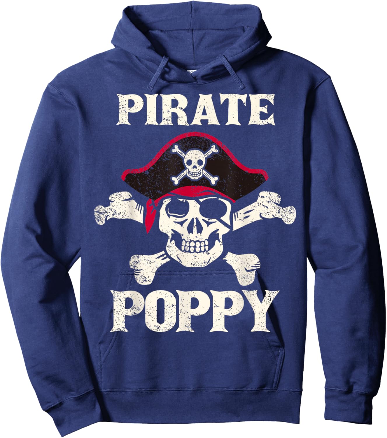 Pirate Poppy Skeleton Captain Funny Skull Pirate Poppy Hoodie - Hoodie | Navy