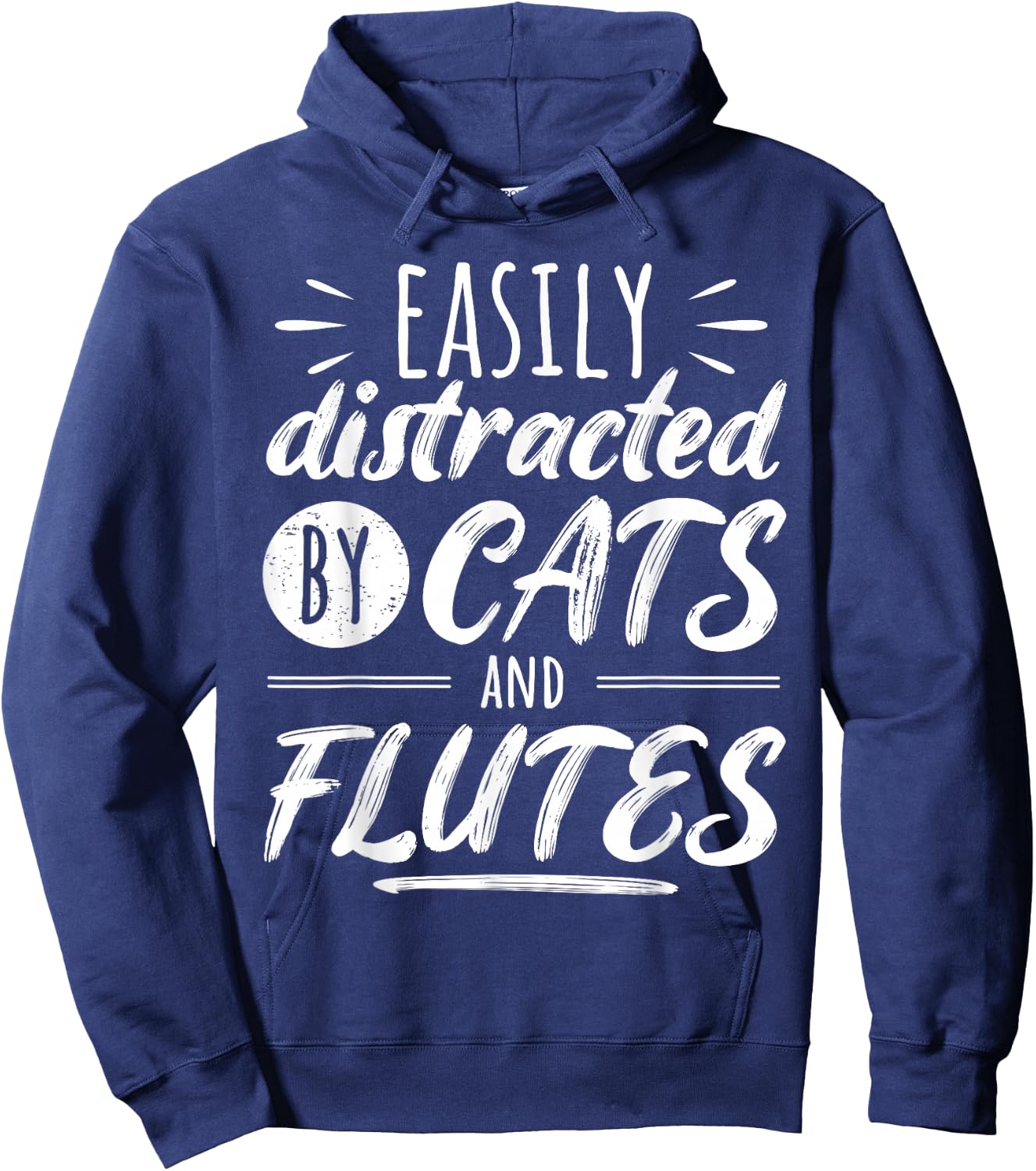 Funny Flute Player Saying Cat Owner I Cats And Flutes Hoodie - Hoodie | Navy