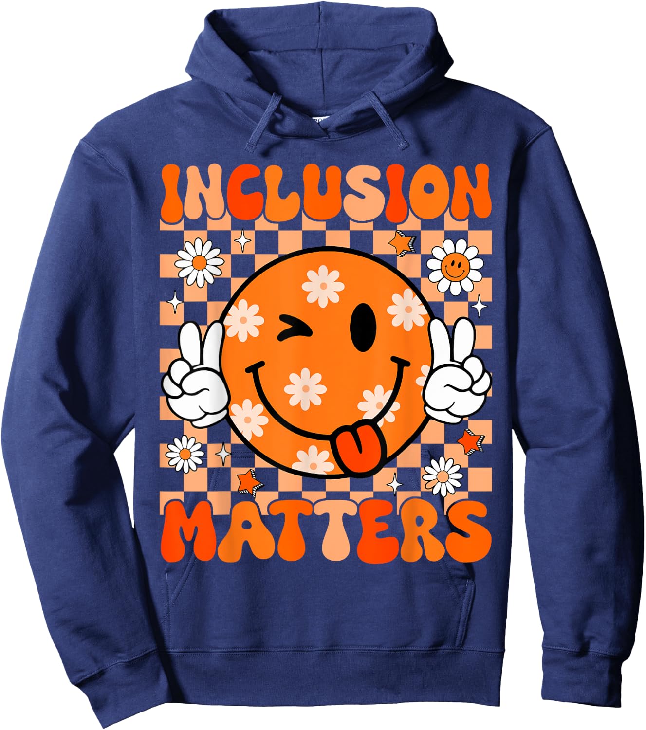 Groovy Inclusion Matters Special Education Teacher Sped Hoodie - Hoodie | Navy