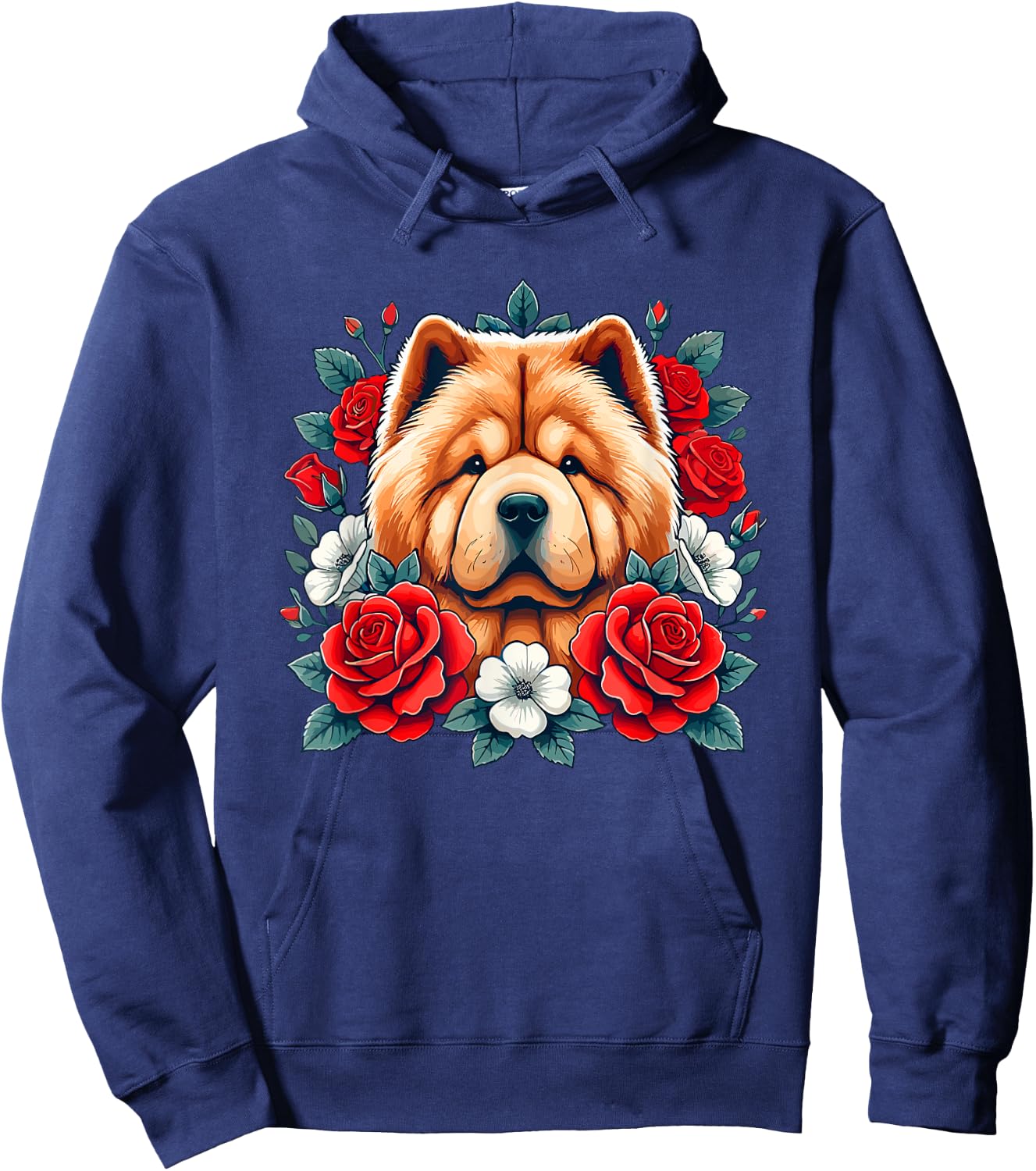 Roses Flowers Chow Chow Hoodie - Hoodie | Navy
