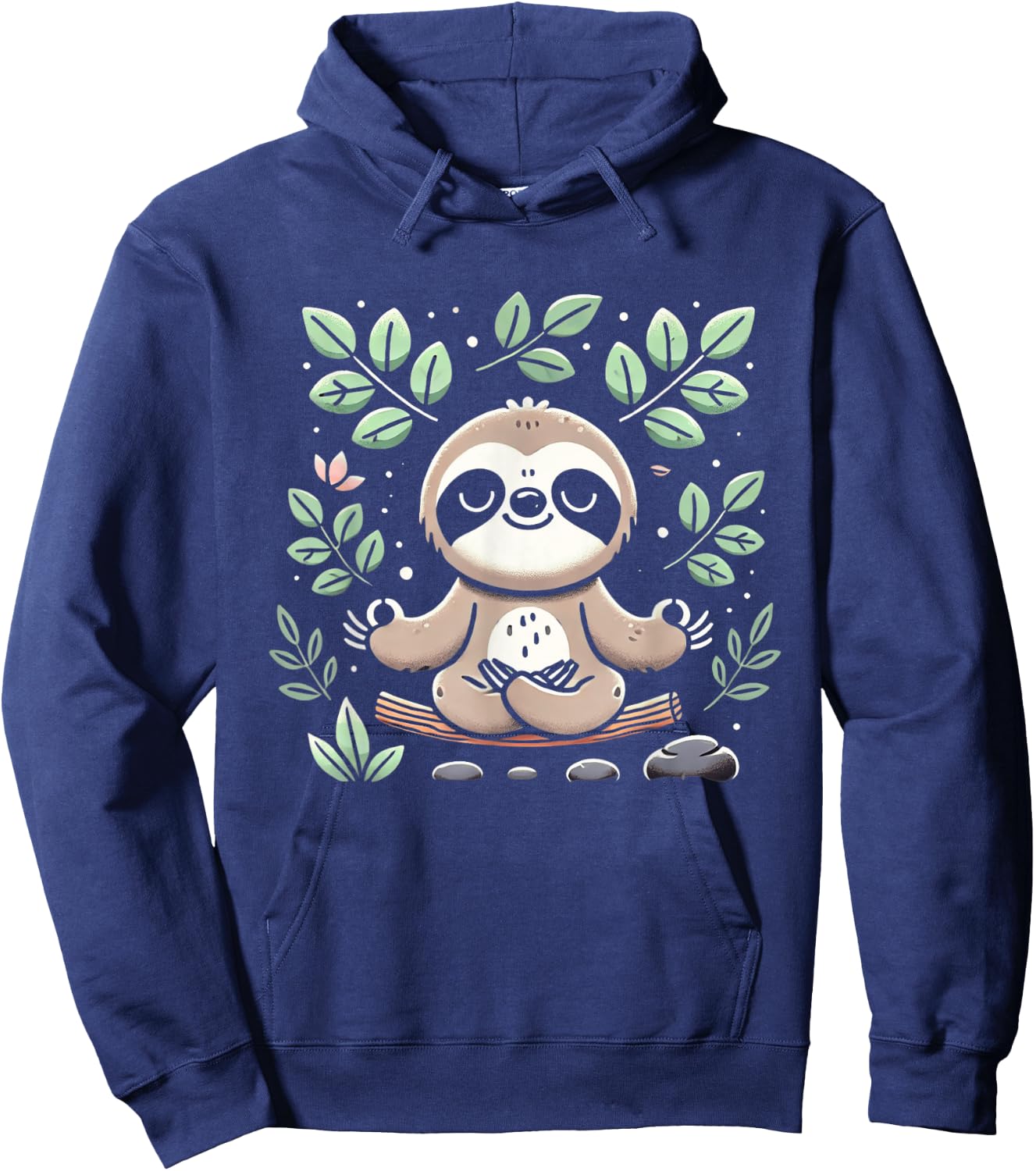 Cute Funny Sloth Meditating Meditation Peace Zen Sloth Hoodie - Hoodie | Navy