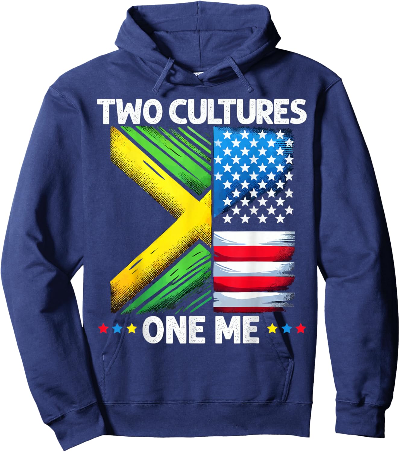 Half Jamaican Half American USA Flag Jamaica America Hoodie - Hoodie | Navy
