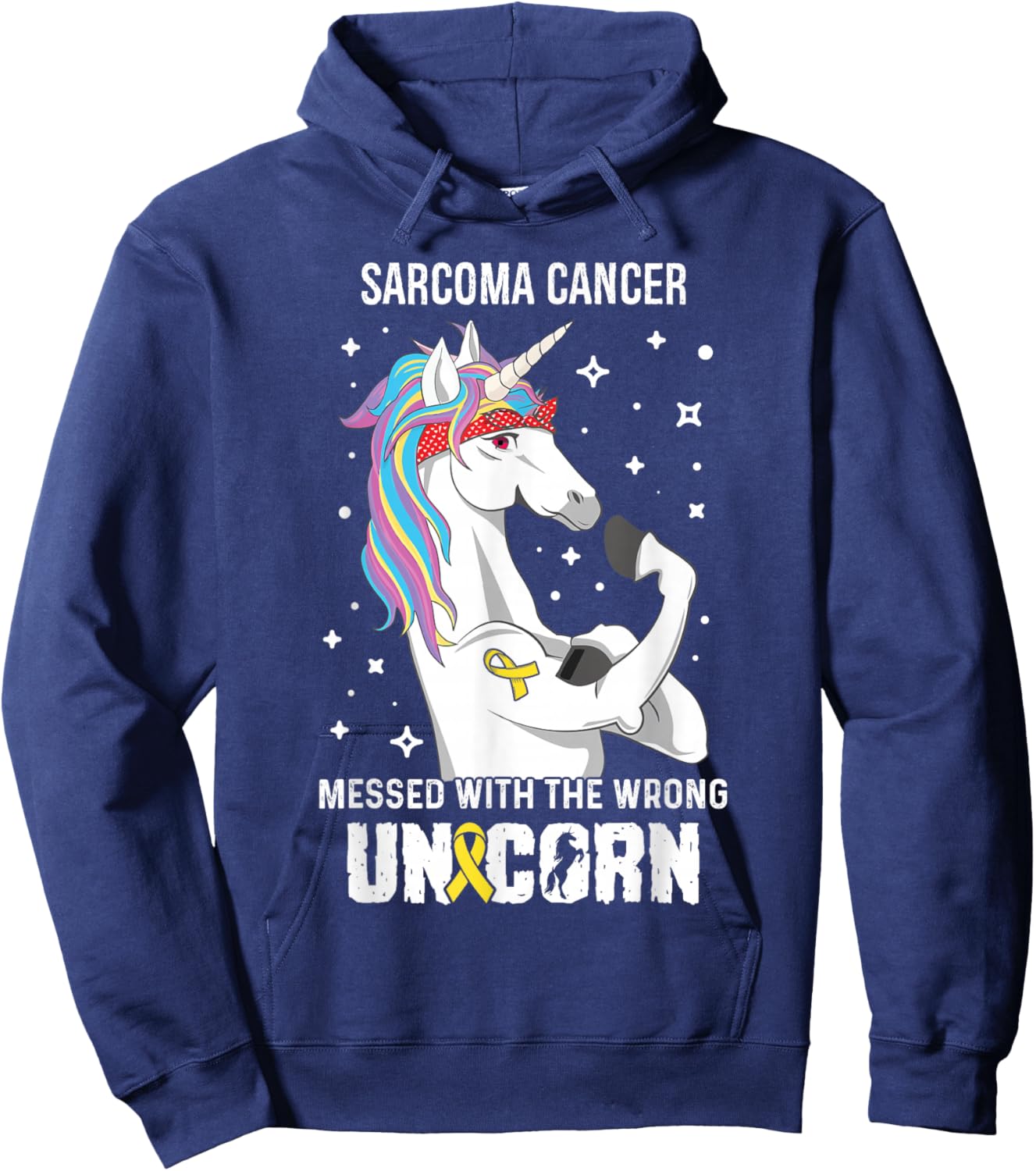 Wrong Unicorn- Sarcoma Cancer Awareness Supporter Ribbon Hoodie - Hoodie | Navy