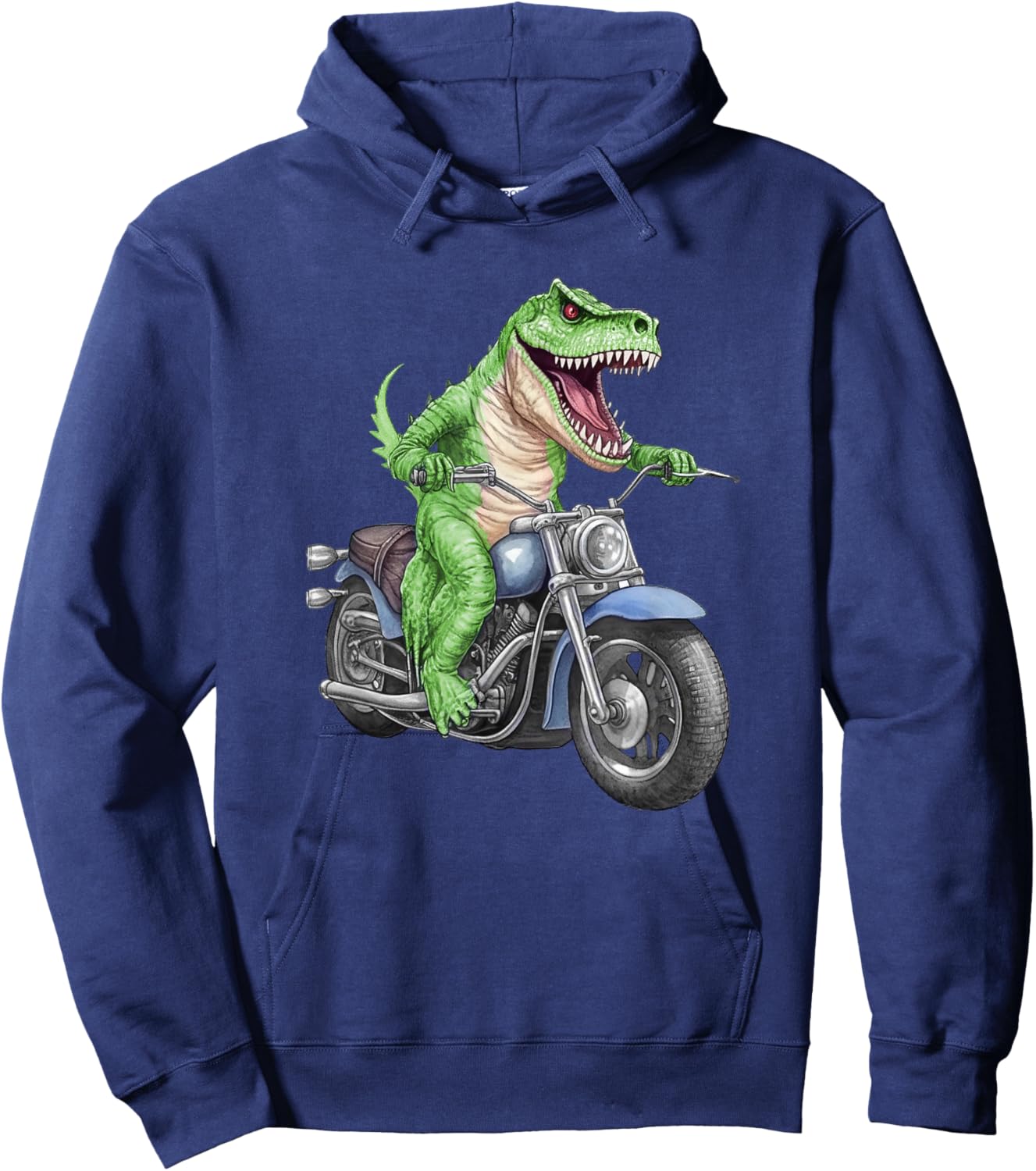 Dinosaur On Motorcycle, Funny, Jokes, Sarcastic Hoodie - Hoodie | Navy