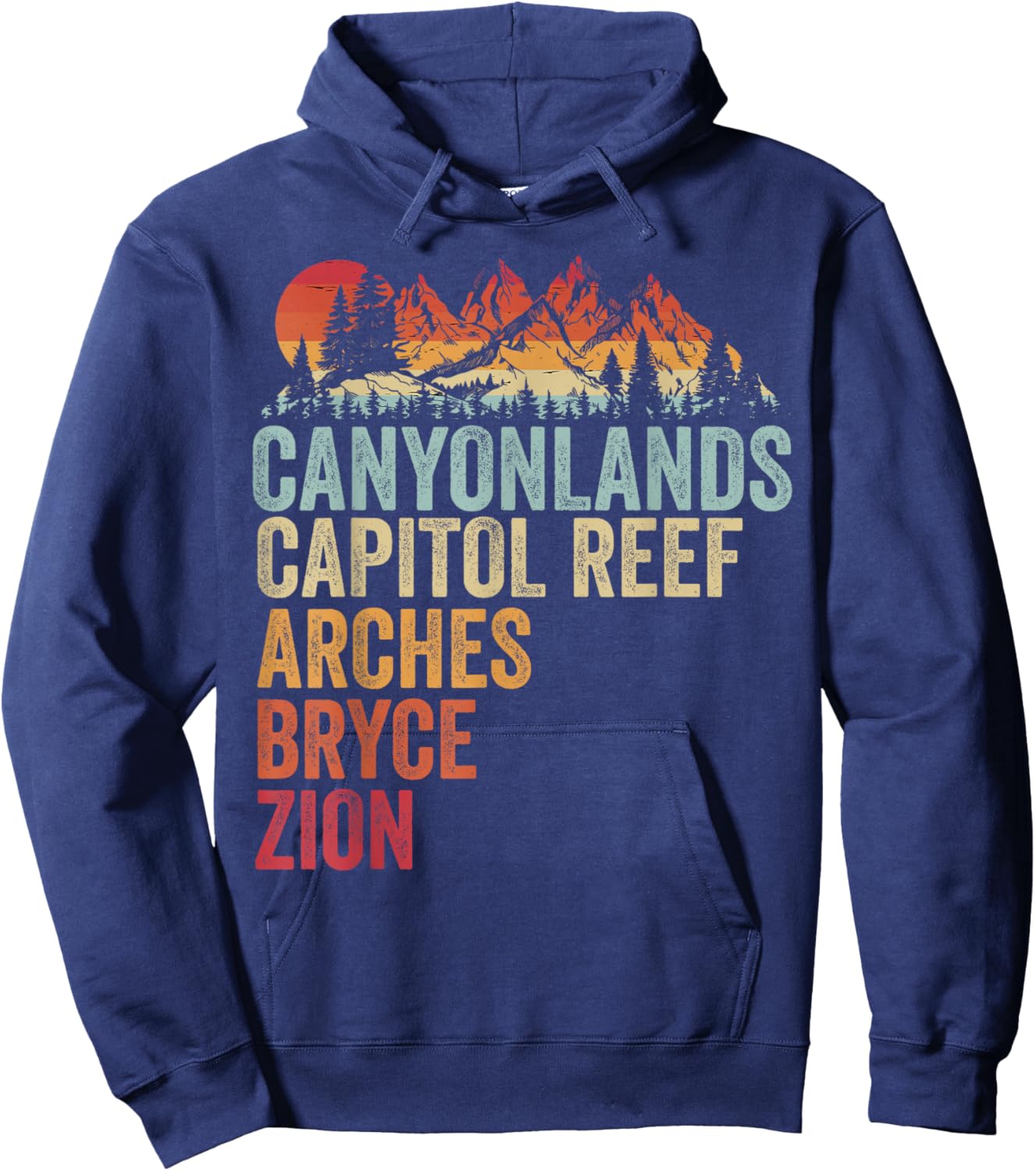 Vintage Utah Souvenir Big 5 Utah Mighty Five National Park Hoodie - Hoodie | Navy