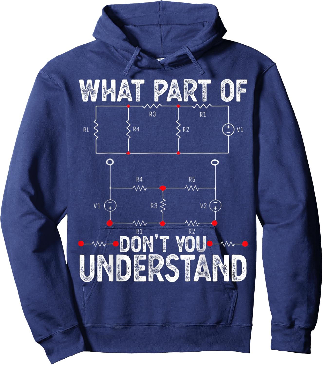 Electrical Engineers Gifts with Circuit Funny Engineering Hoodie - Hoodie | Navy