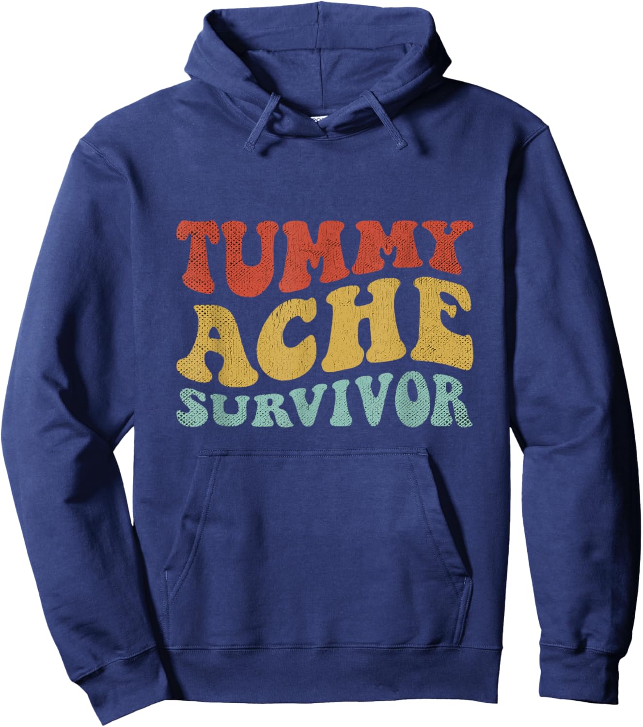 Tummy Ache Survivor Shirt Women Funny IBS Stomach Ache Retro Hoodie - Hoodie | Navy