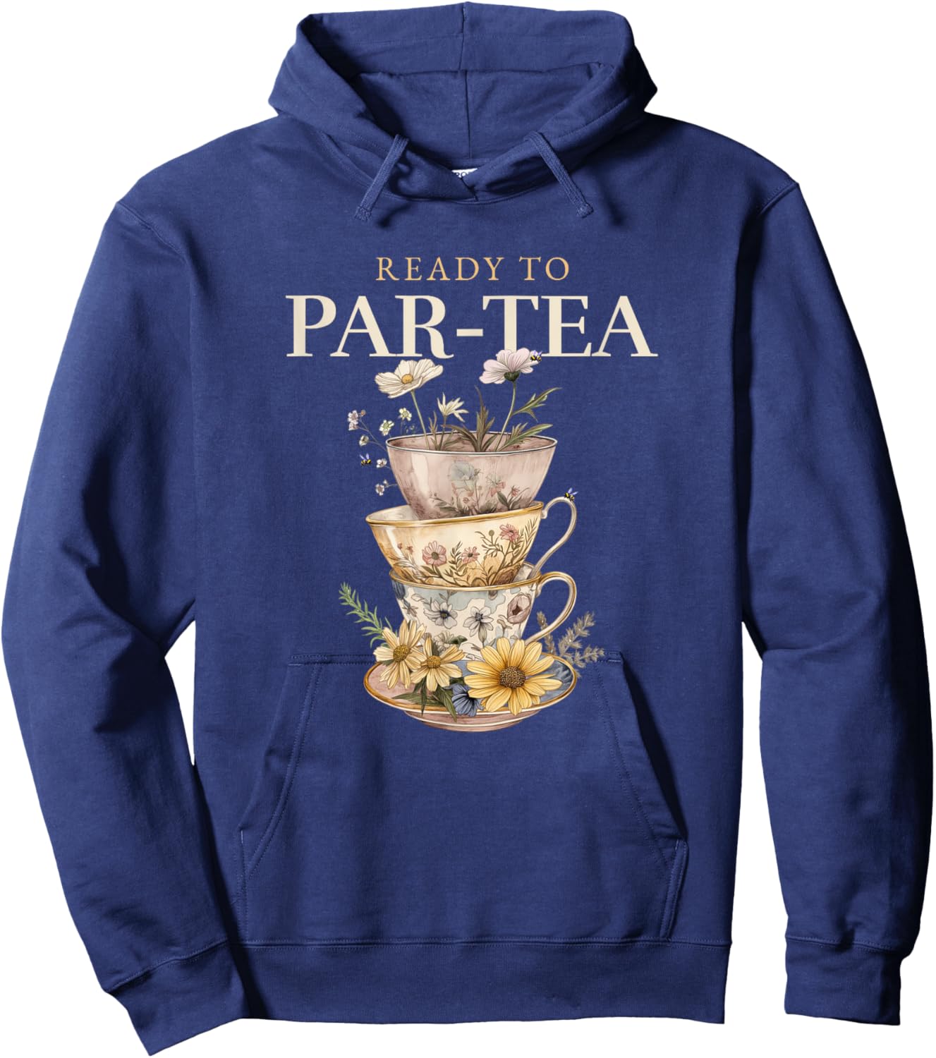Bad Decisions Make Good Stories -Adults Tea Party Black Small Classic Fit Cotton Blend Short Sleeve Hoodie - Hoodie | Navy