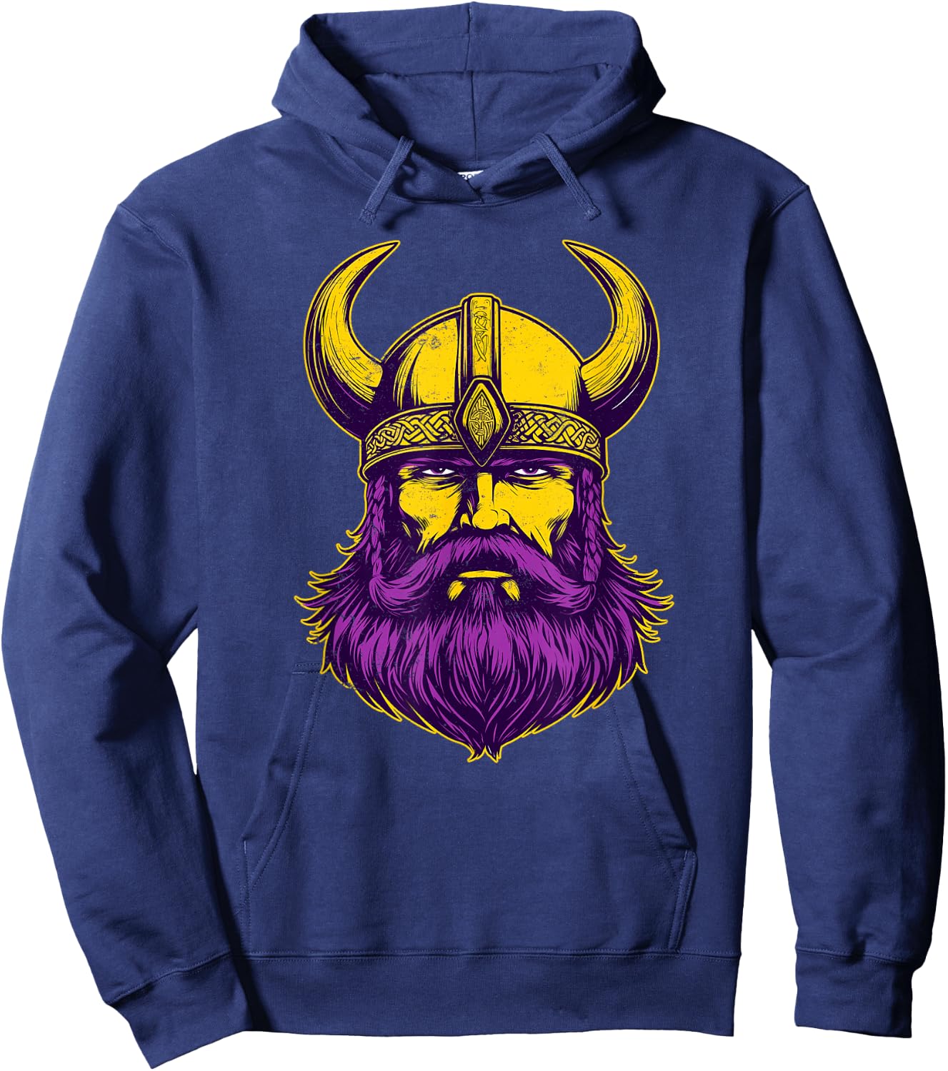 Viking Warrior Helmet Men Distressed Nordic Viking Purple Hoodie - Hoodie | Navy