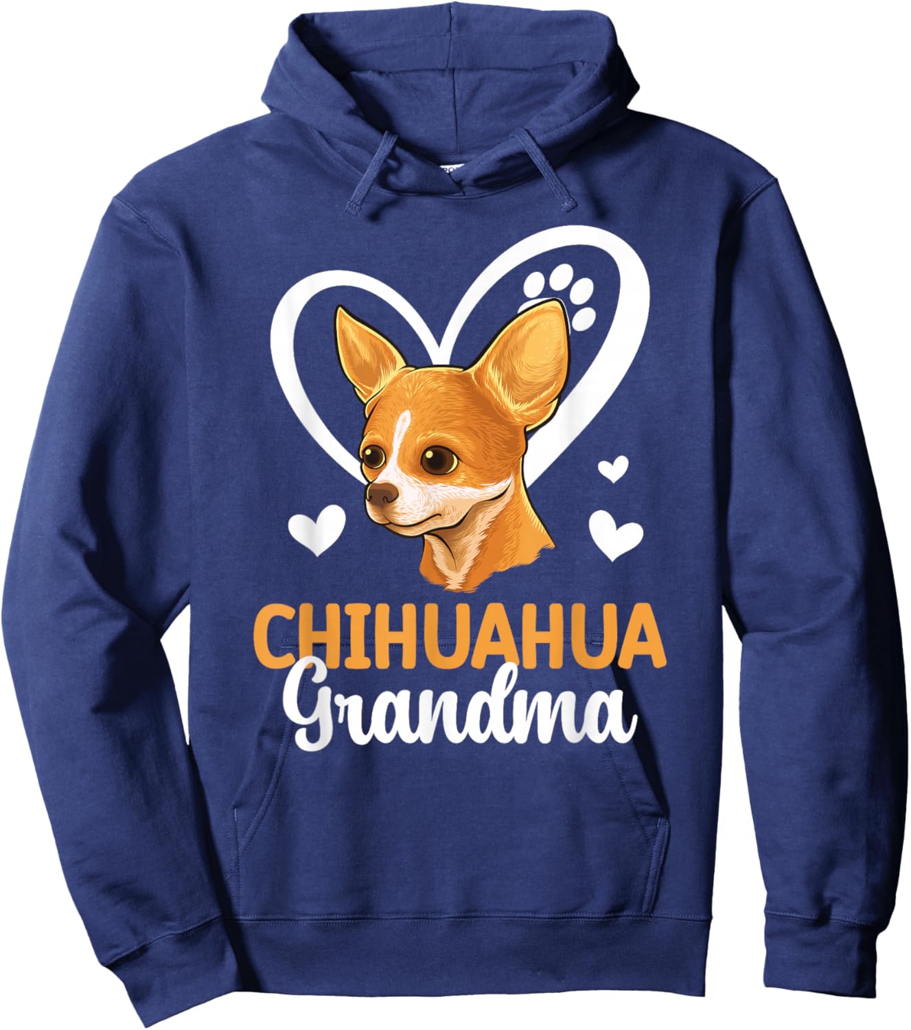 Chihuahua Grandma Of A Chihuahua Grandmother Heart Hoodie - Hoodie | Navy