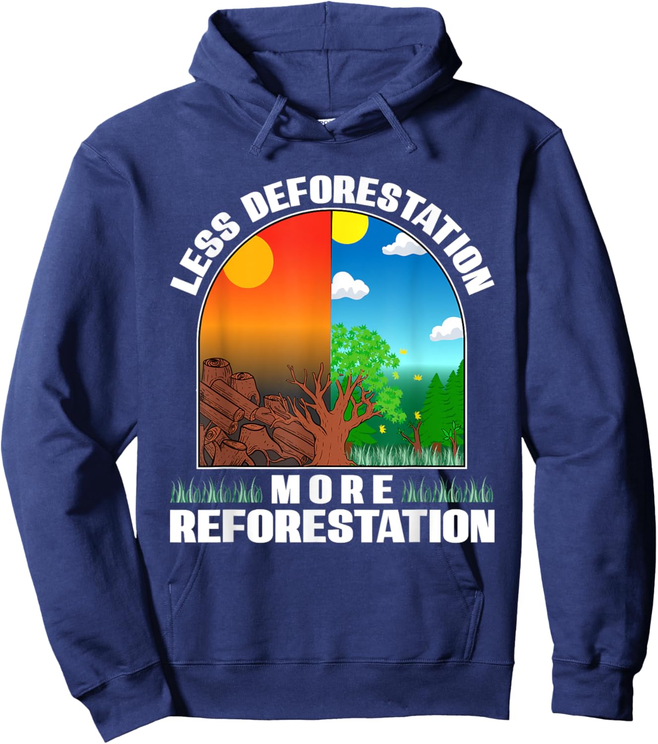 Rainforest Deforestation Wood Trees Air Oxygen Wildlife Soil Hoodie - Hoodie | Navy
