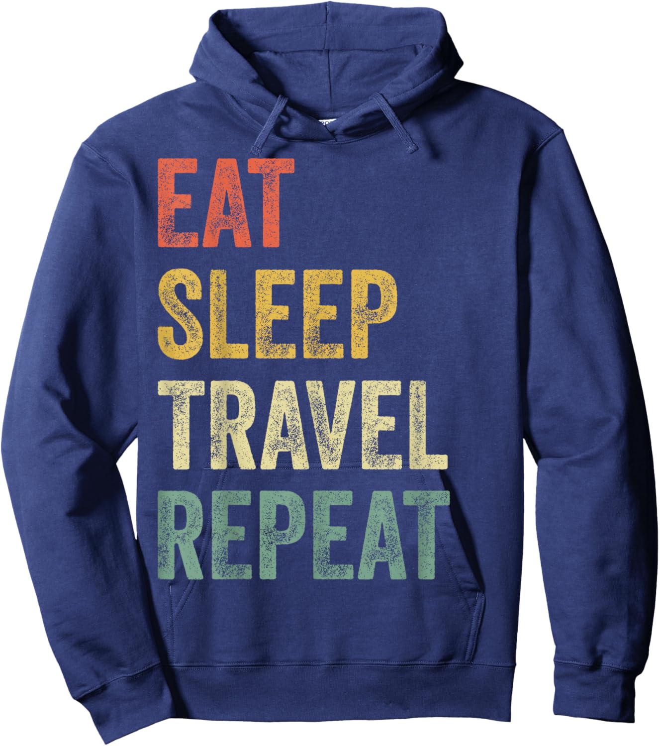 Eat Sleep Travel Repeat Funny Traveler Hoodie - Hoodie | Navy