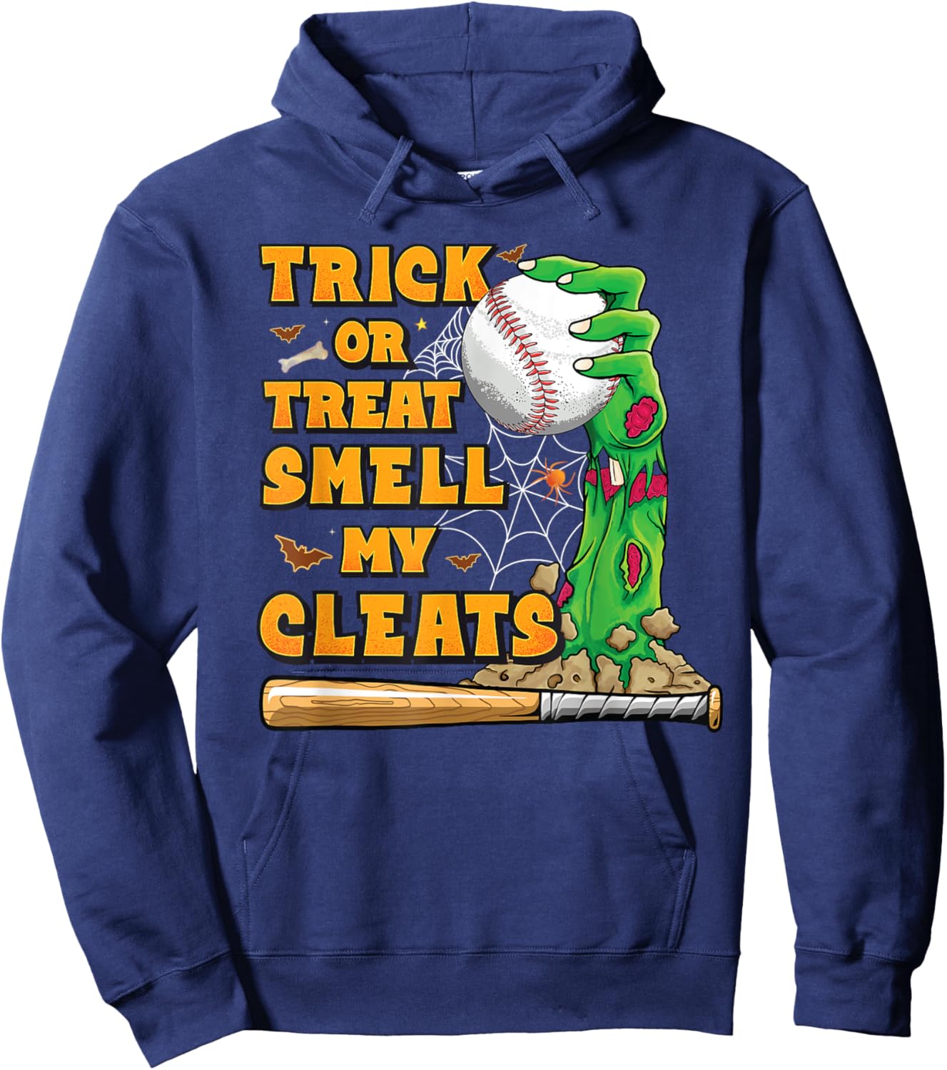 Zombie Hands Holding Baseball Funny Scary Halloween Costume Hoodie - Hoodie | Navy