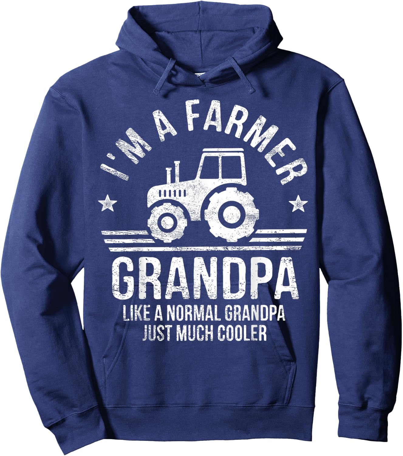 I'm A Farmer Grandpa Rancher Gifts Tractor Farm Farming Hoodie - Hoodie | Navy