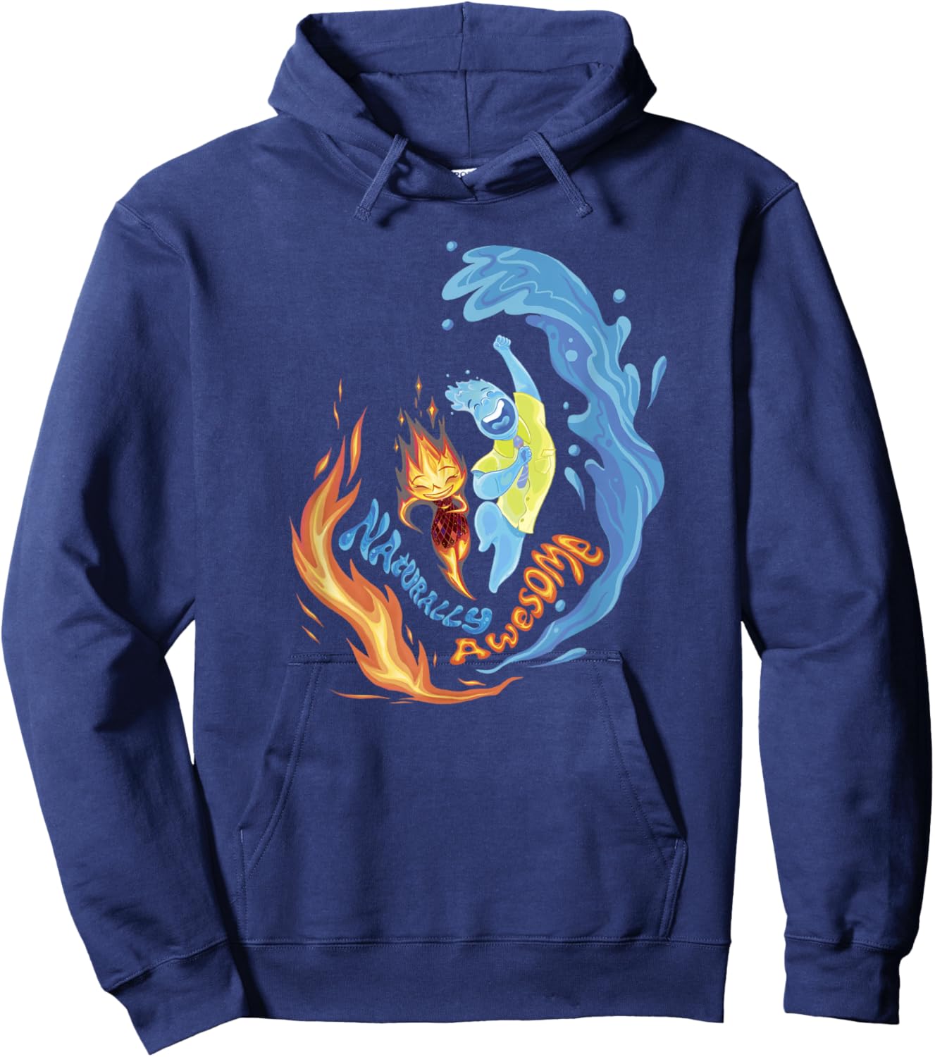 Disney Pixar Elemental Naturally Awesome Ember & Wade Shot Hoodie - Hoodie | Navy