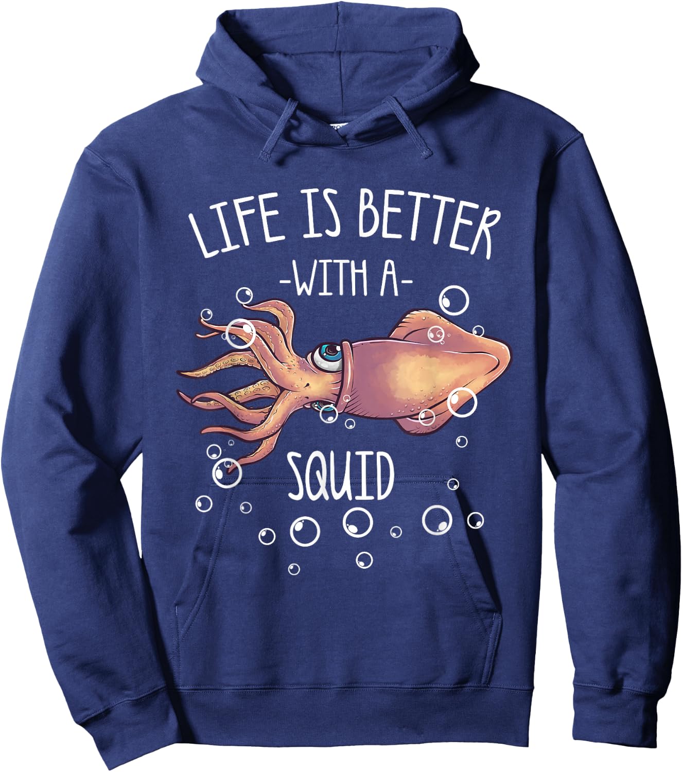 Best Squid Art Women Kids Adult Octopus Lover Squid Hoodie - Hoodie | Navy