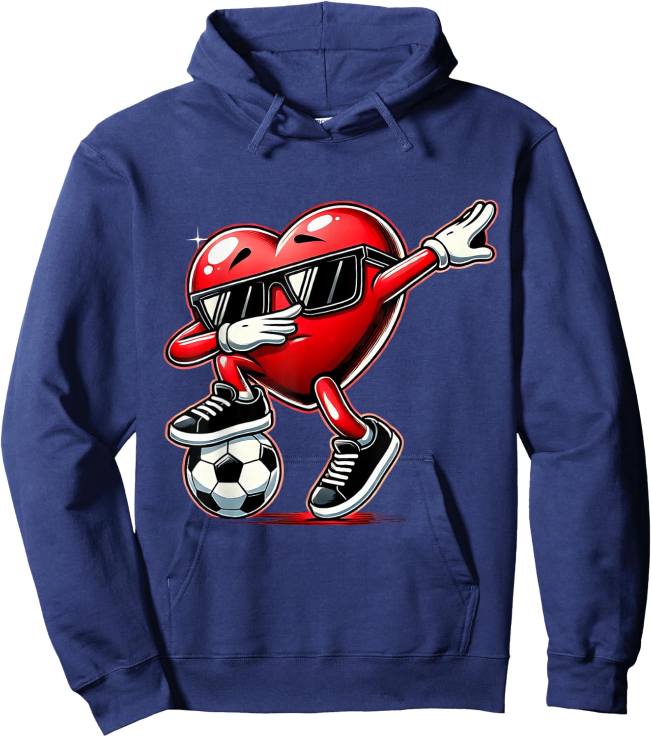Dabbing Heart Dab Cute Valentines Boys Soccer Gifts Hoodie - Hoodie | Navy