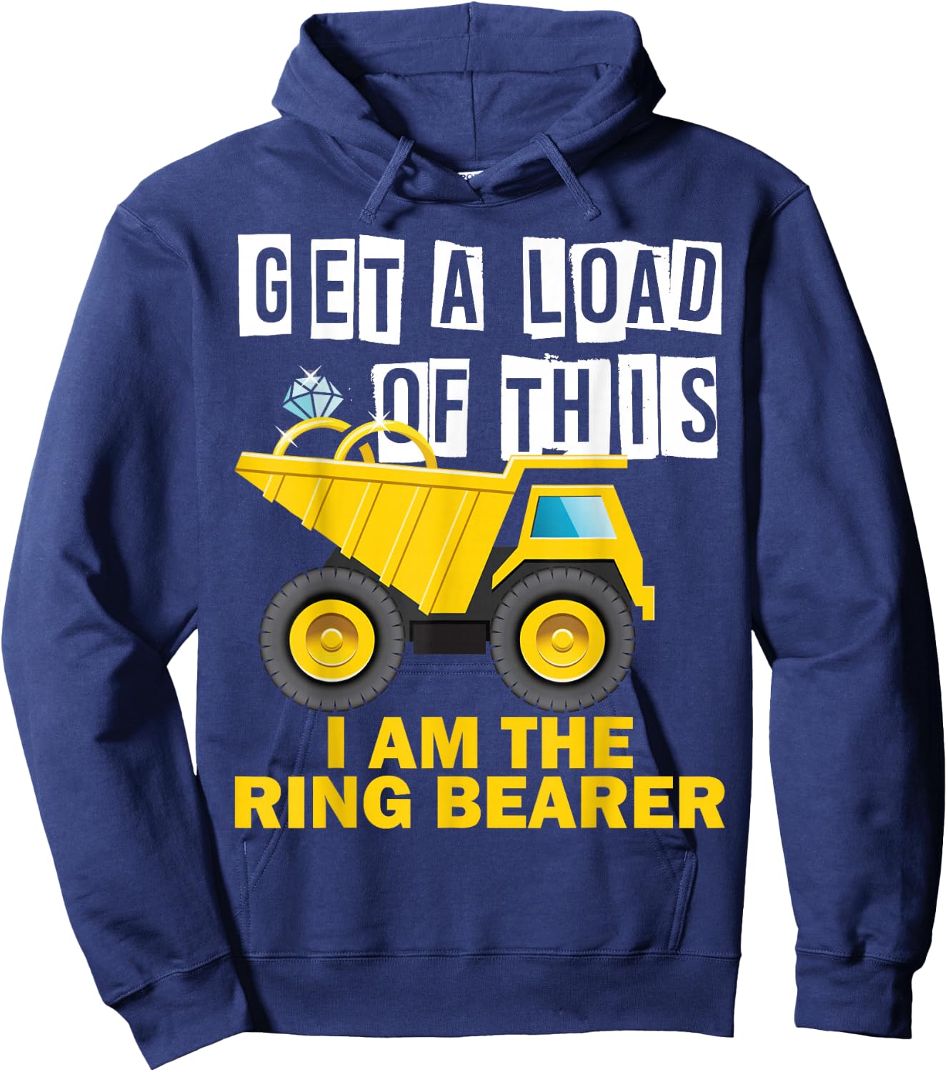 Wedding Ring Bearer Funny Truck Women Kids Hoodie - Hoodie | Navy