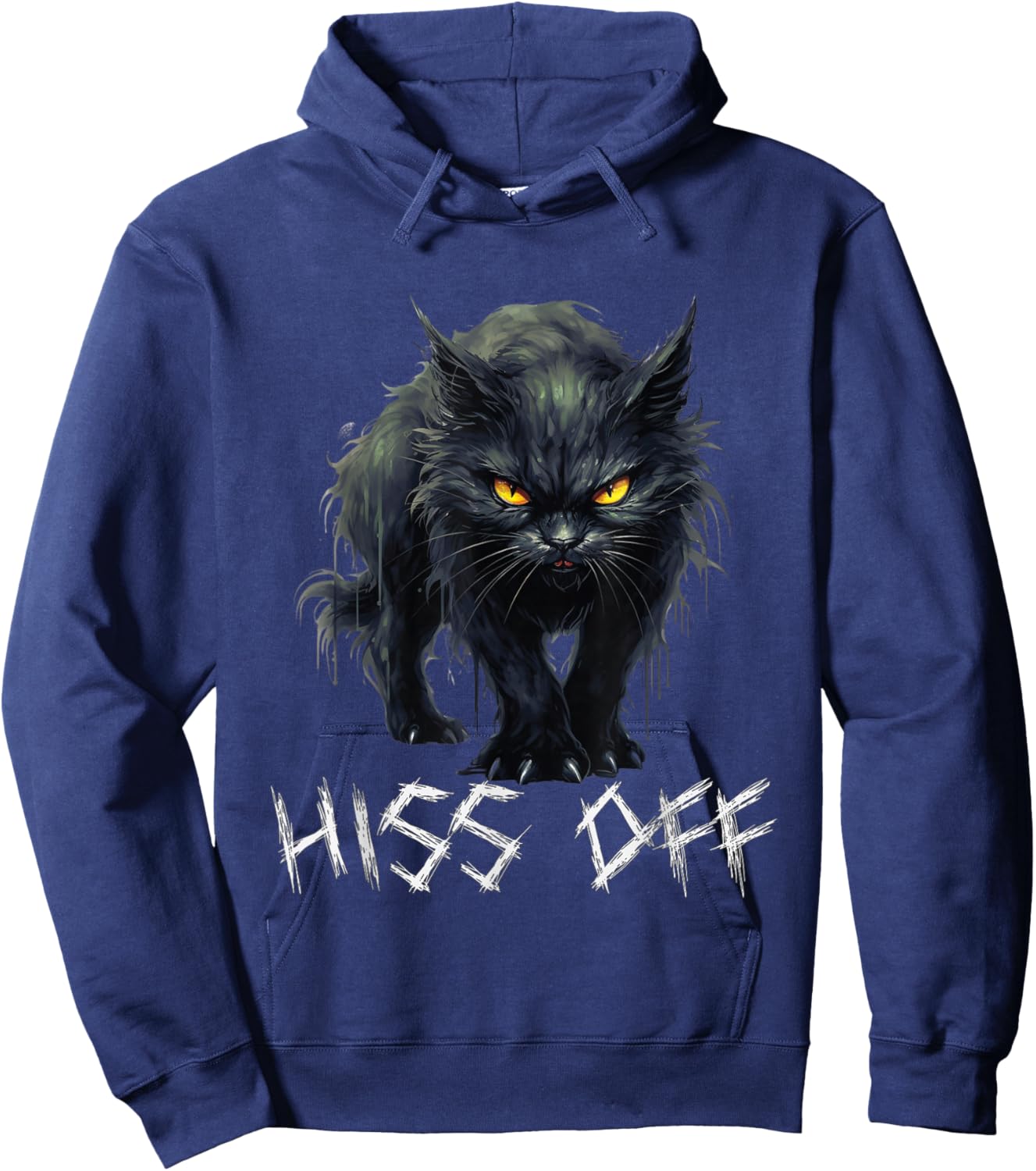 Hiss Off Cat Men Women Hoodie - Hoodie | Navy