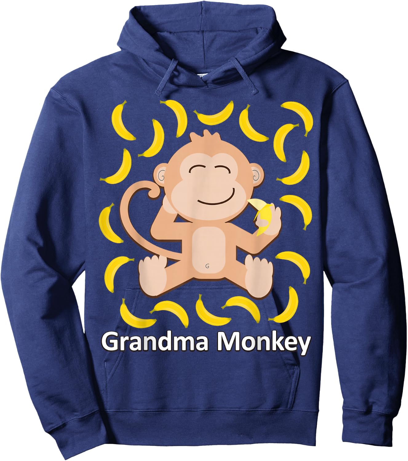 Grandma Monkey Banana Print Monkeys Bananas Hoodie - Hoodie | Navy