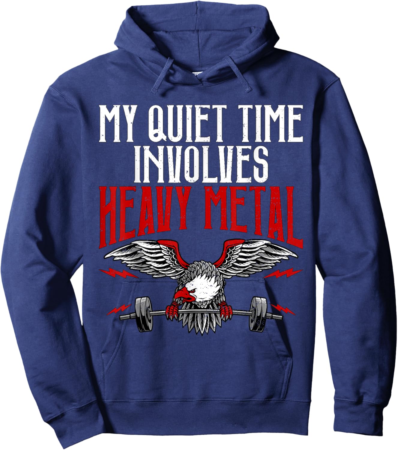 Heavy Metal | Fitness Weightlifting Deadlift Workout Gym Hoodie - Hoodie | Navy